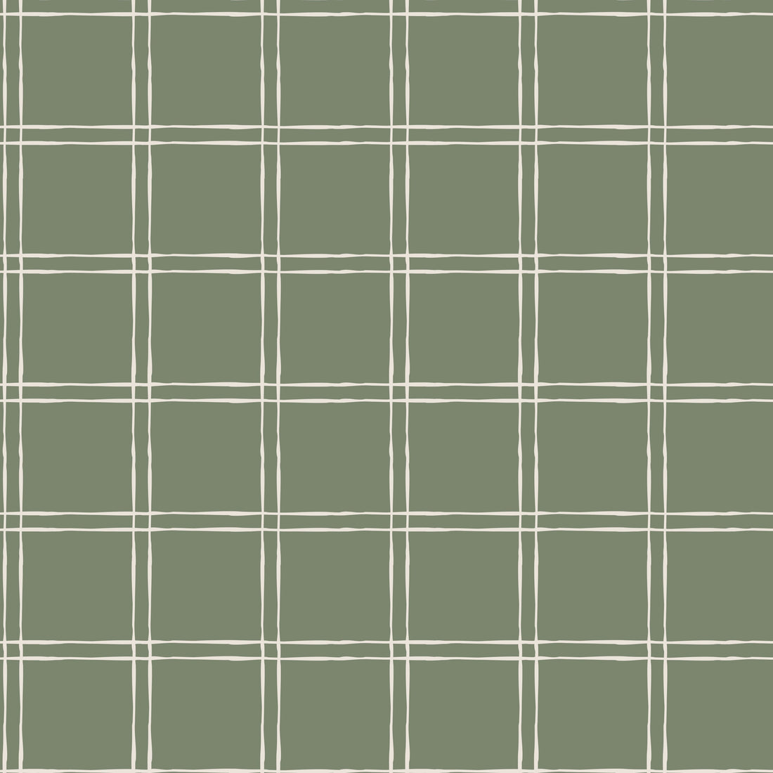 Warner Plaid Removable Wallpaper in Sage Green and Beige