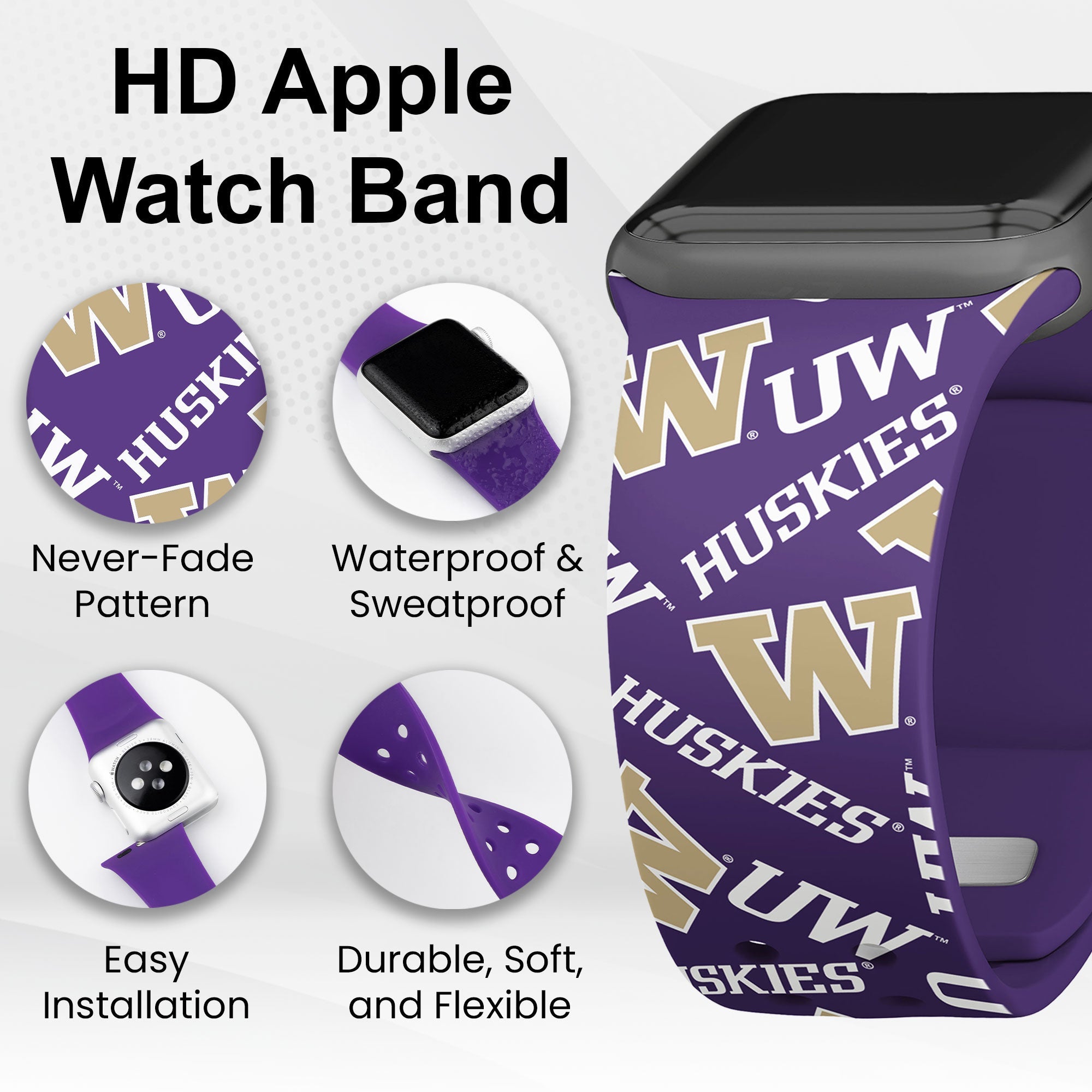Washington Huskies HD Apple Watch Band