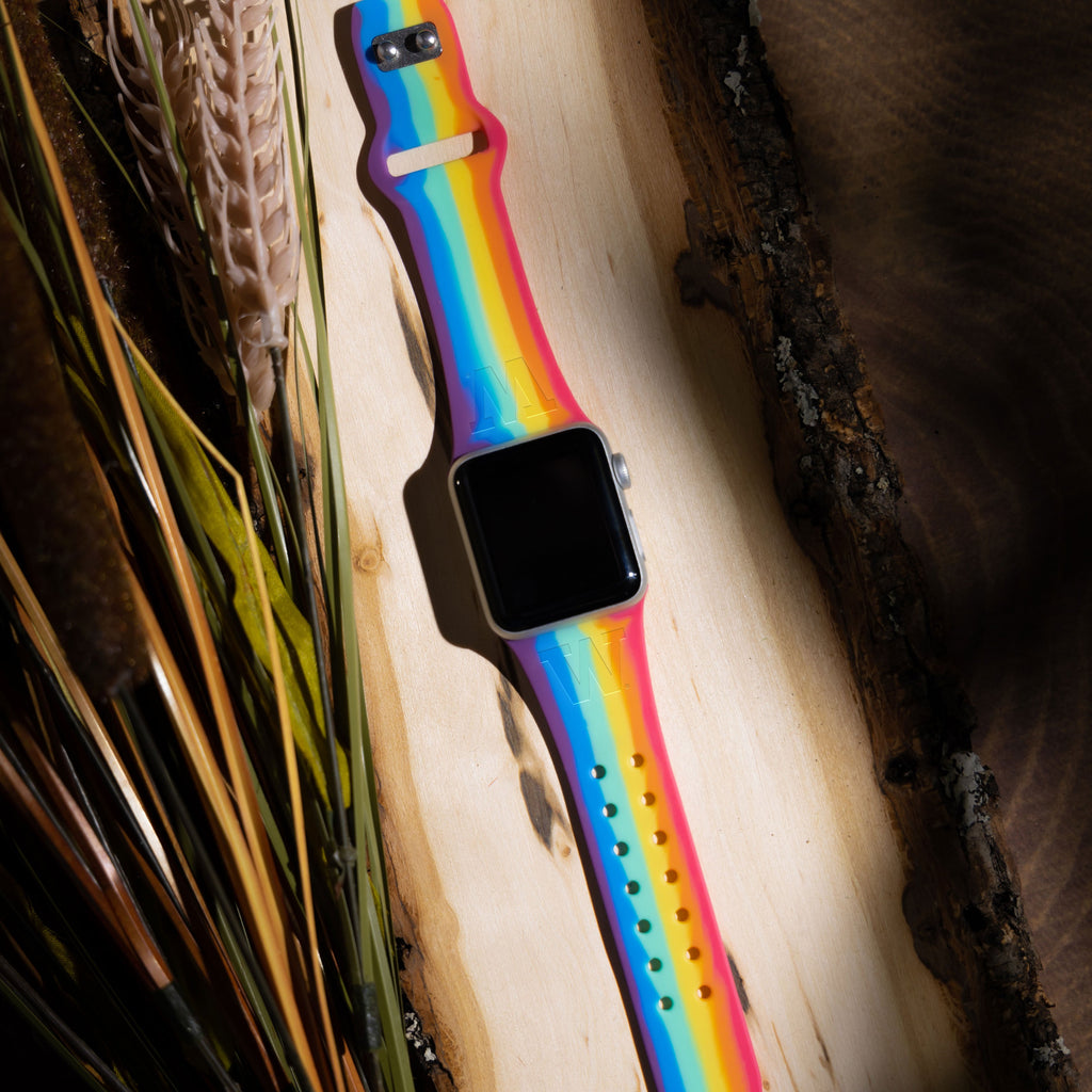 Washington Huskies Engraved Silicone Apple Watch Band - Sport Style