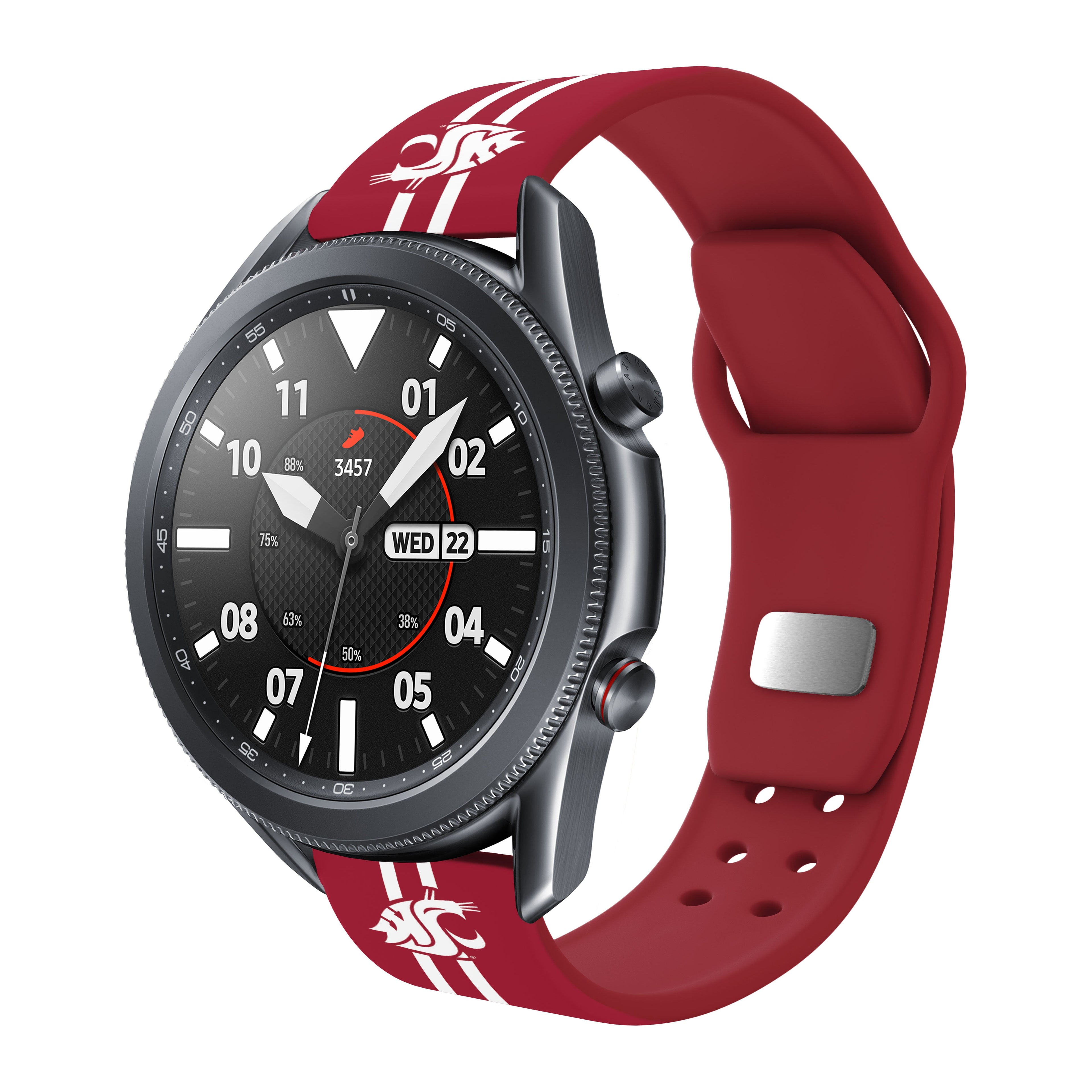 Washington State Cougars HD Watchband for Samsung, Garmin, Fossil, and More for Samsung, Garmin, Fossil, and More