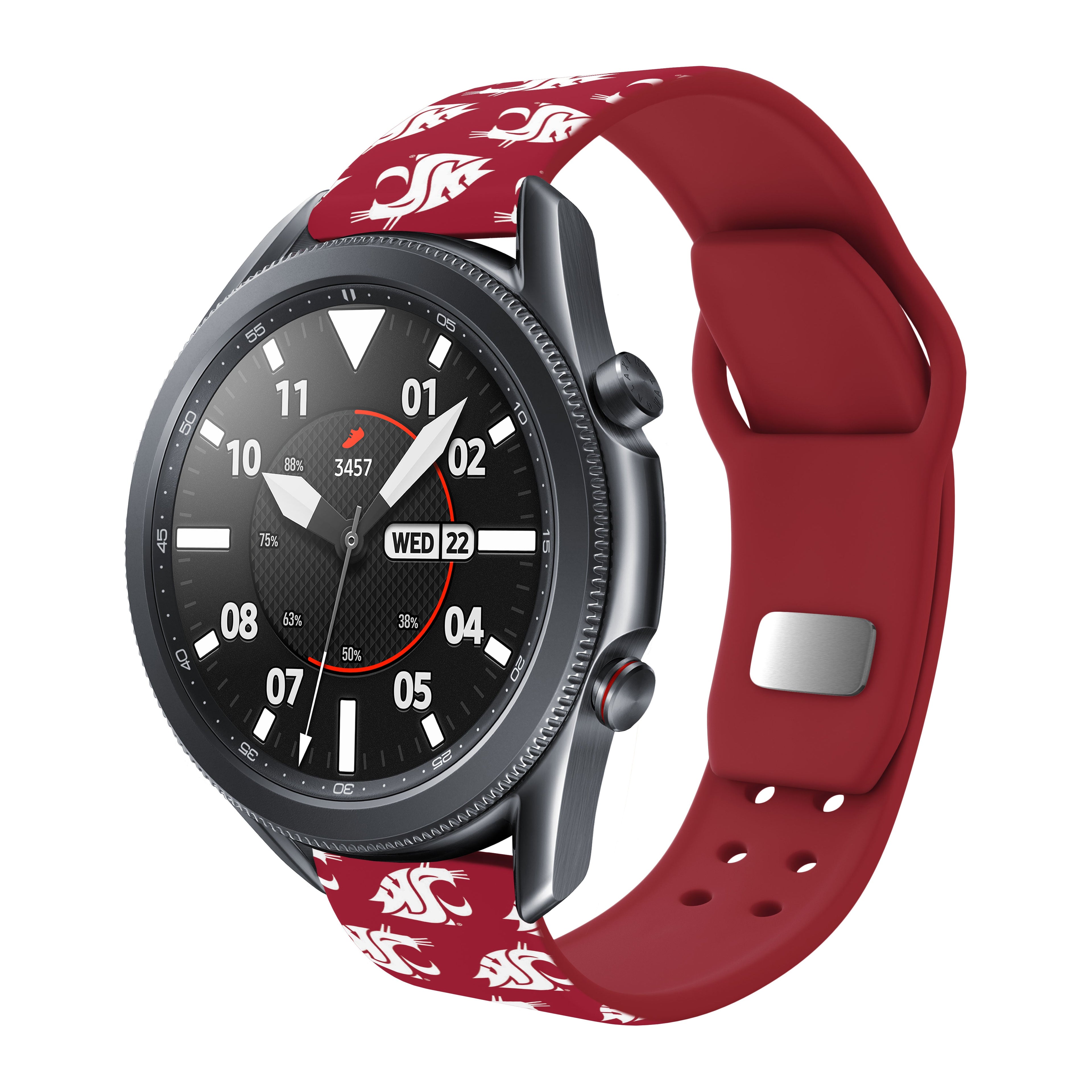 Washington State Cougars HD Watchband for Samsung, Garmin, Fossil, and More for Samsung, Garmin, Fossil, and More