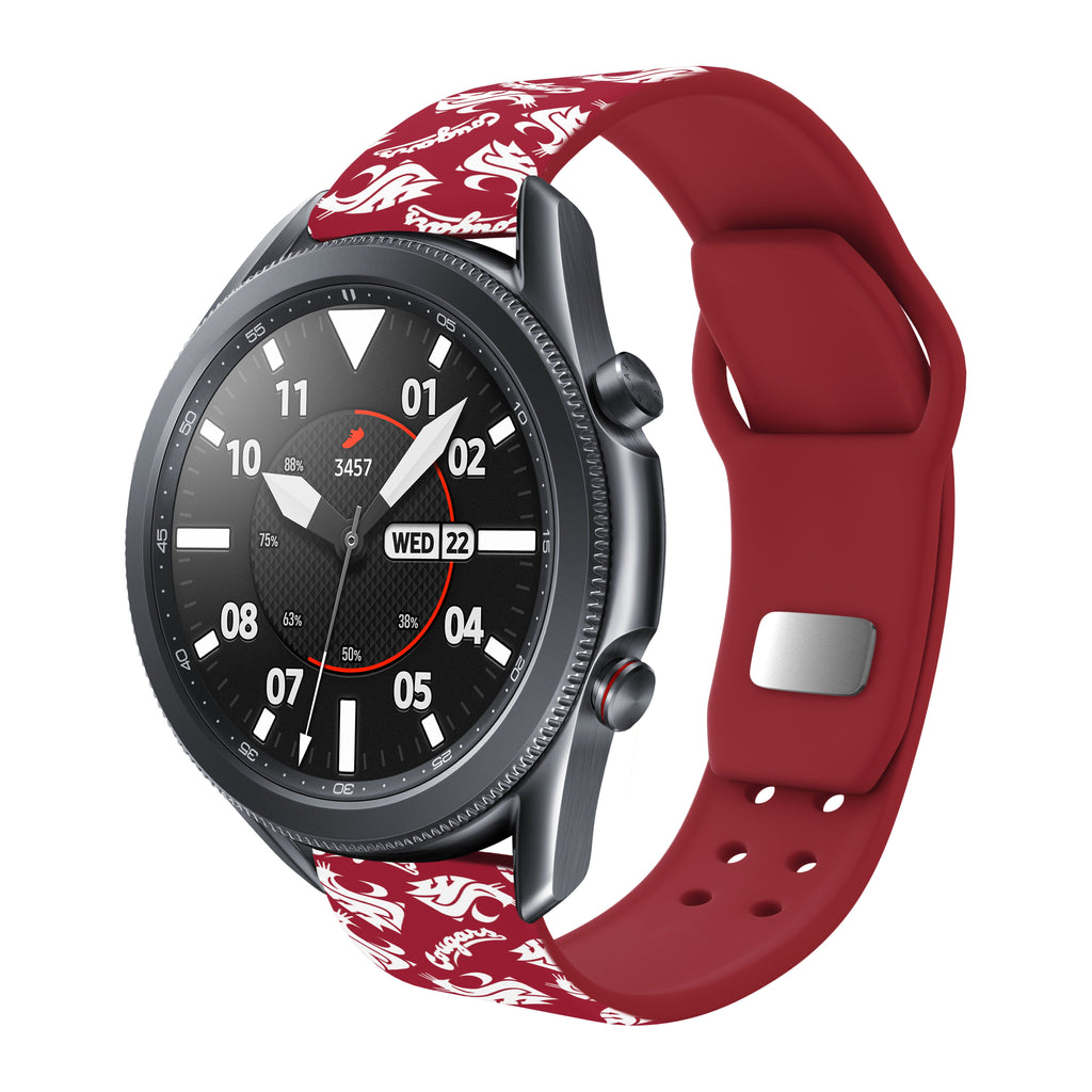Washington State Cougars HD Watchband for Samsung, Garmin, Fossil, and More for Samsung, Garmin, Fossil, and More