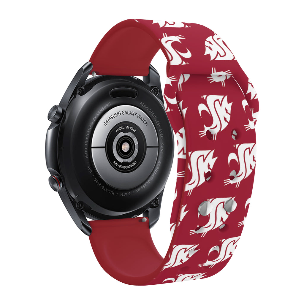 Washington State Cougars HD Watchband for Samsung, Garmin, Fossil, and More for Samsung, Garmin, Fossil, and More