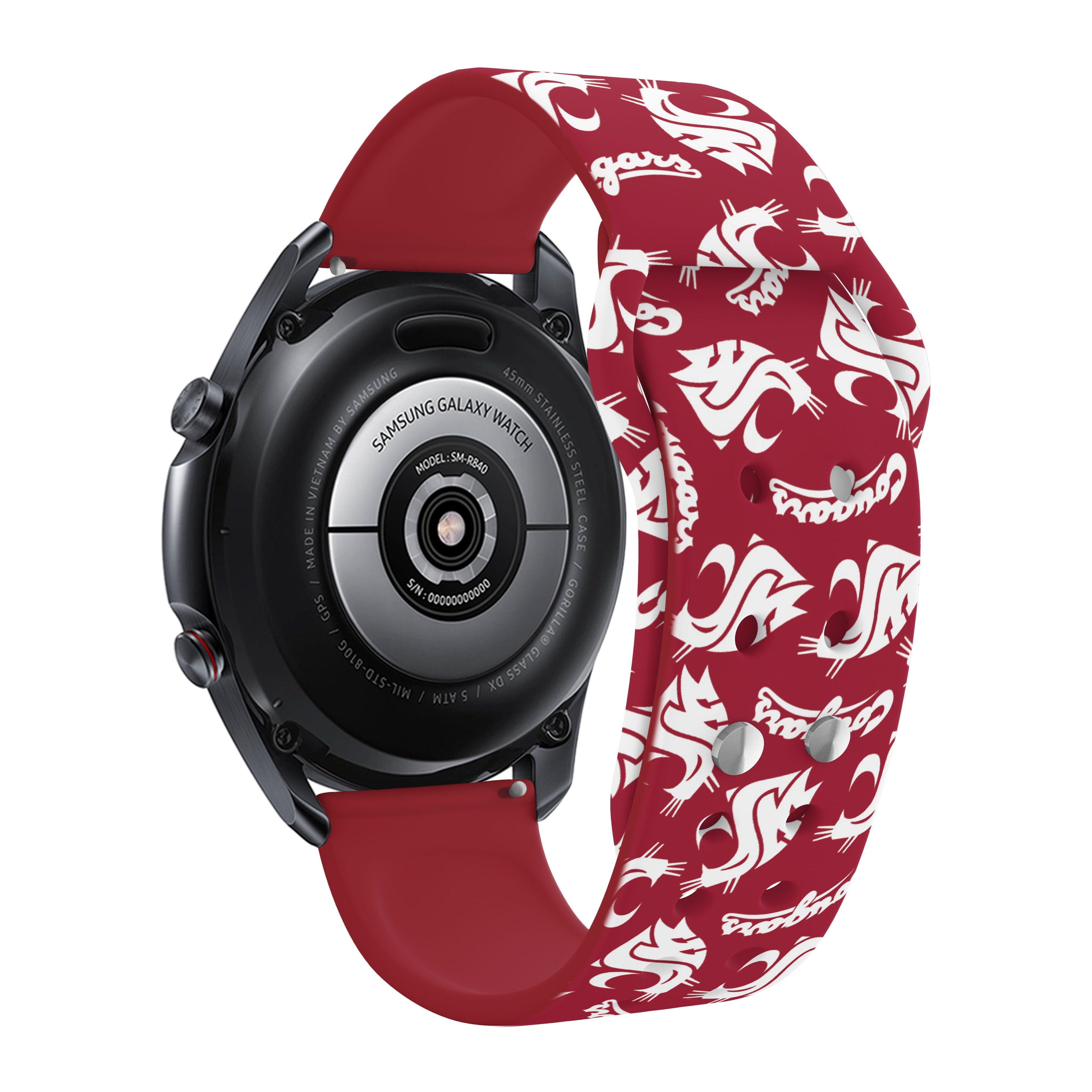 Washington State Cougars HD Watchband for Samsung, Garmin, Fossil, and More for Samsung, Garmin, Fossil, and More