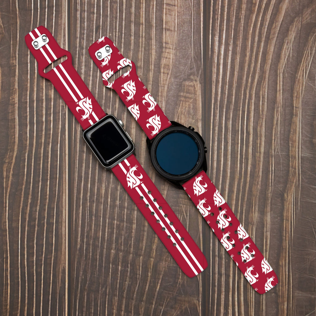 Washington State Cougars HD Watchband for Samsung, Garmin, Fossil, and More for Samsung, Garmin, Fossil, and More