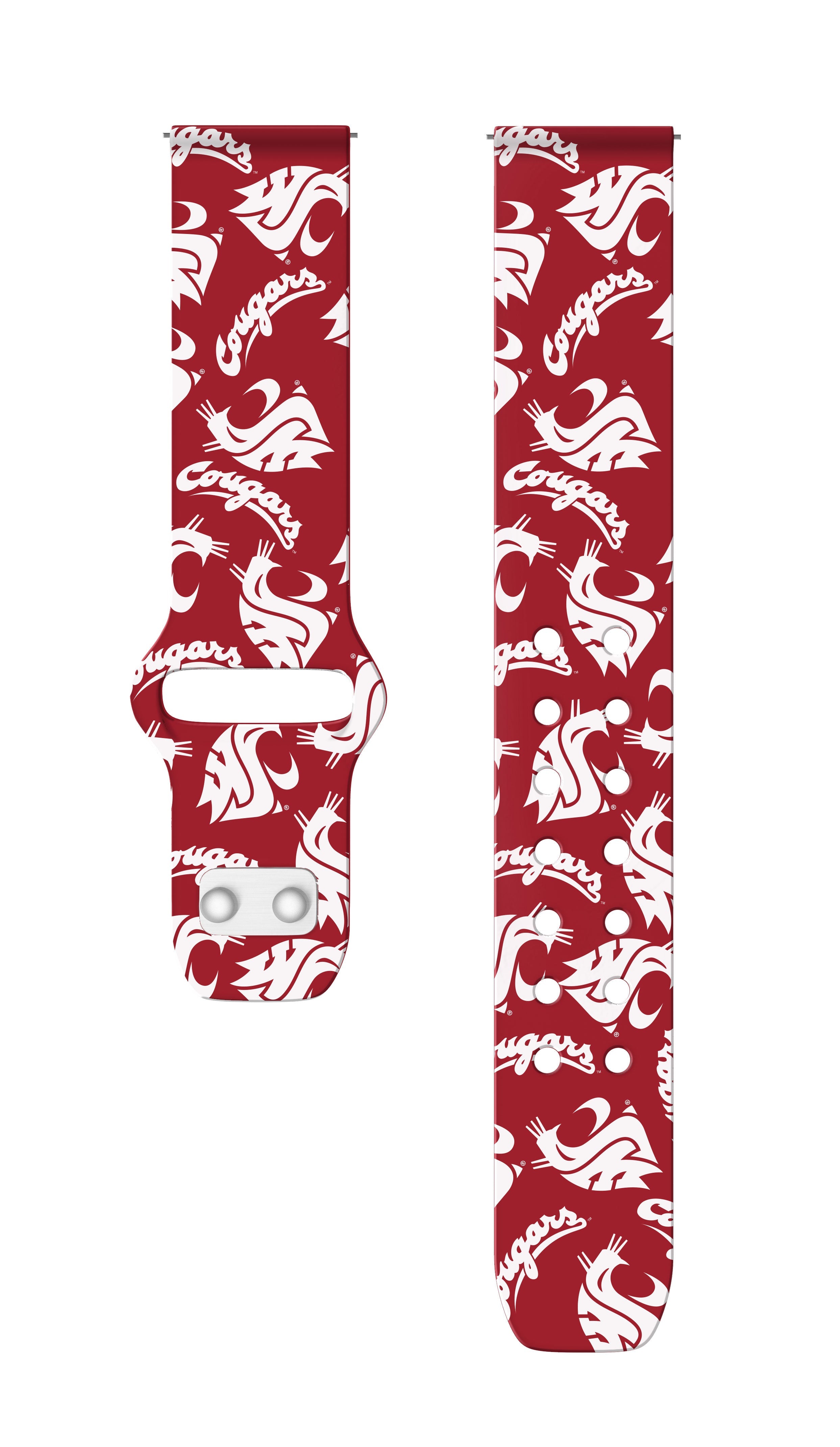 Washington State Cougars HD Watchband for Samsung, Garmin, Fossil, and More for Samsung, Garmin, Fossil, and More
