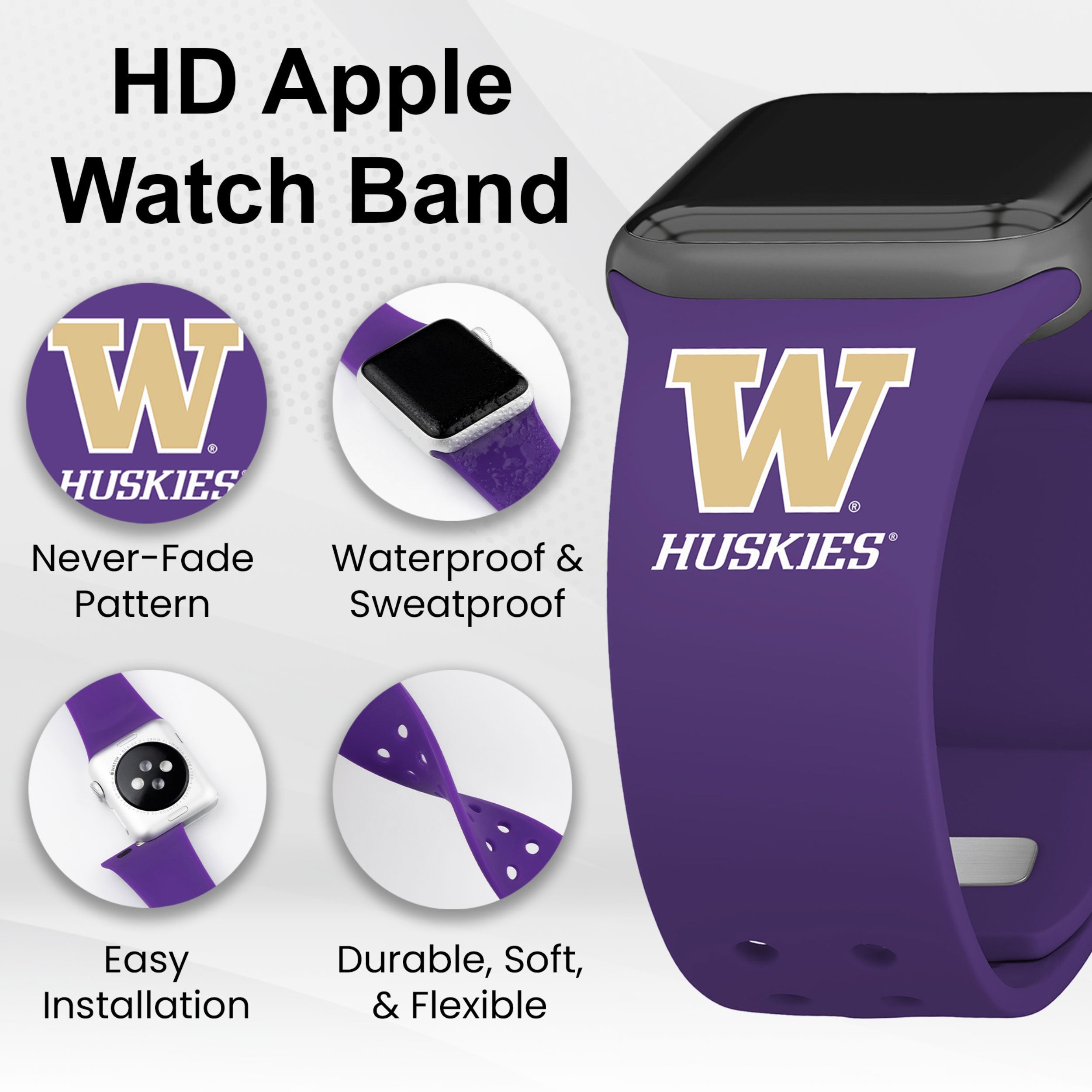 Washington Huskies HD Apple Watch Band