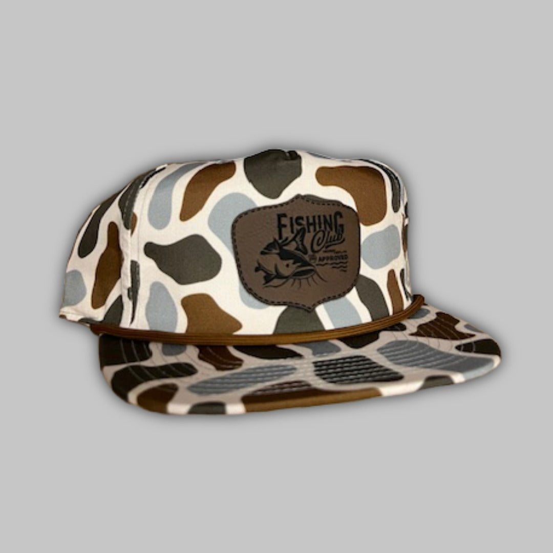 Fishing Club Rope Hat Solid Color Adjustable Outdoor Cap