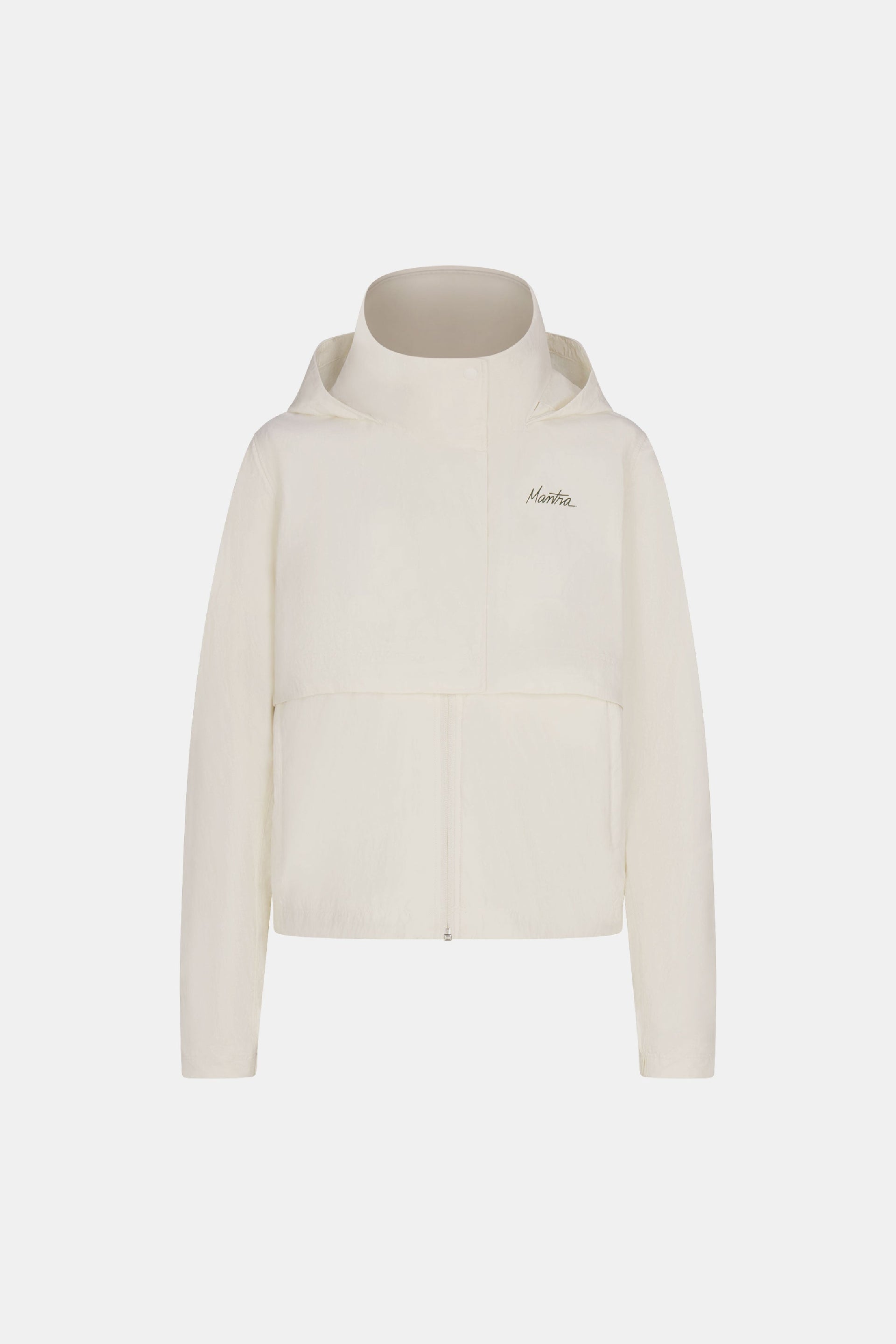 Women's Lightweight Rain Jacket in Birch with Stowable Hood - Image 6