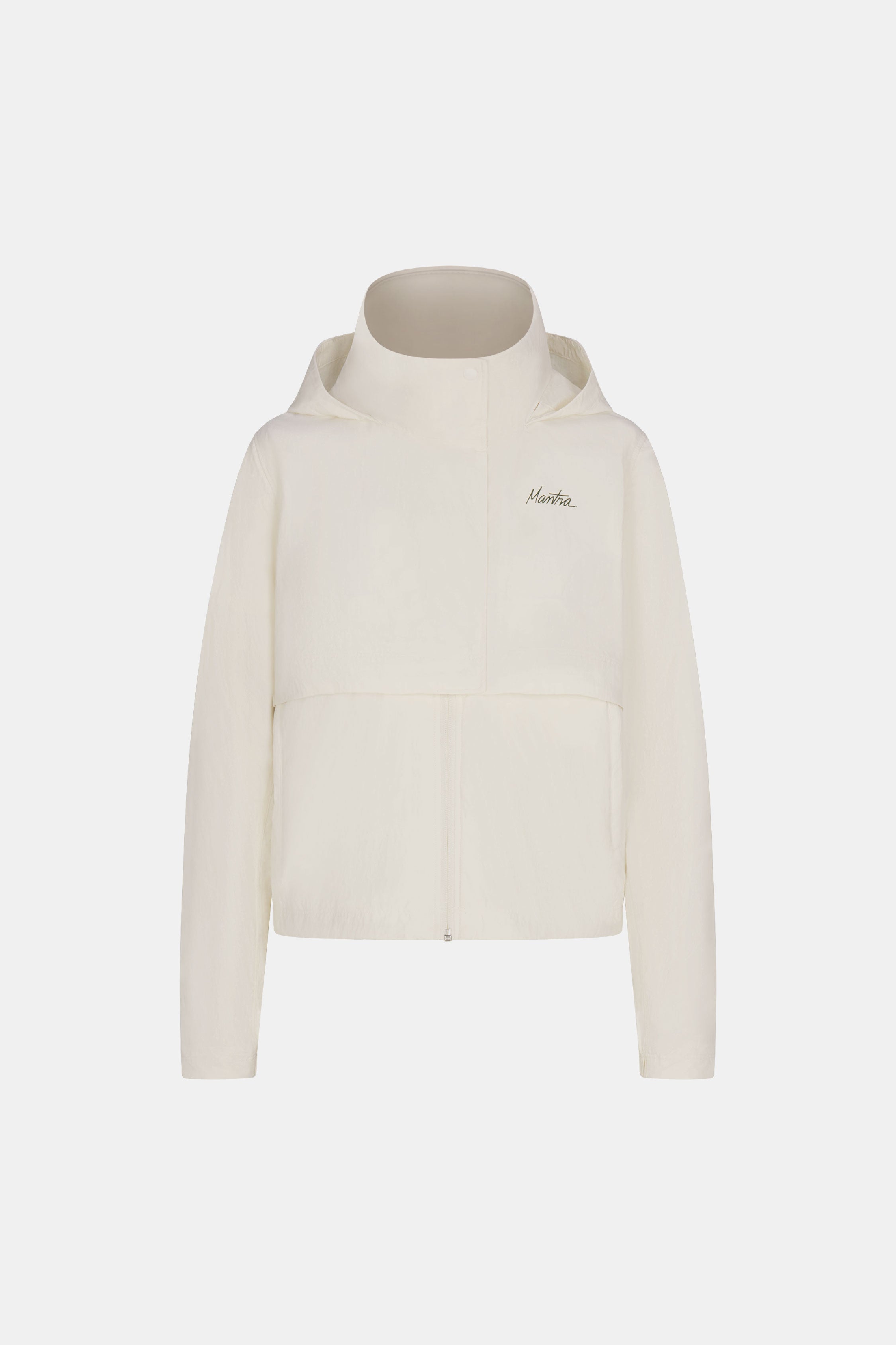 Women's Lightweight Rain Jacket in Birch with Stowable Hood - Image 6