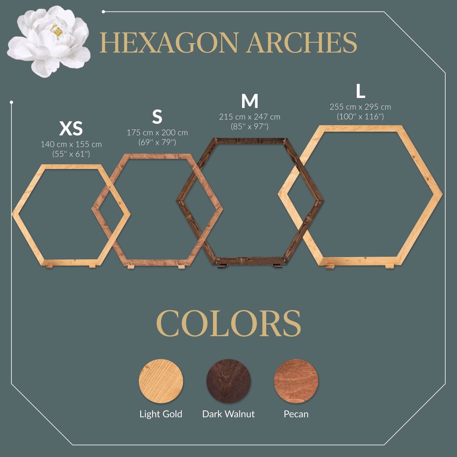Hexagon Wedding Arch for Ceremony – Eco-Friendly Wooden Backdrop