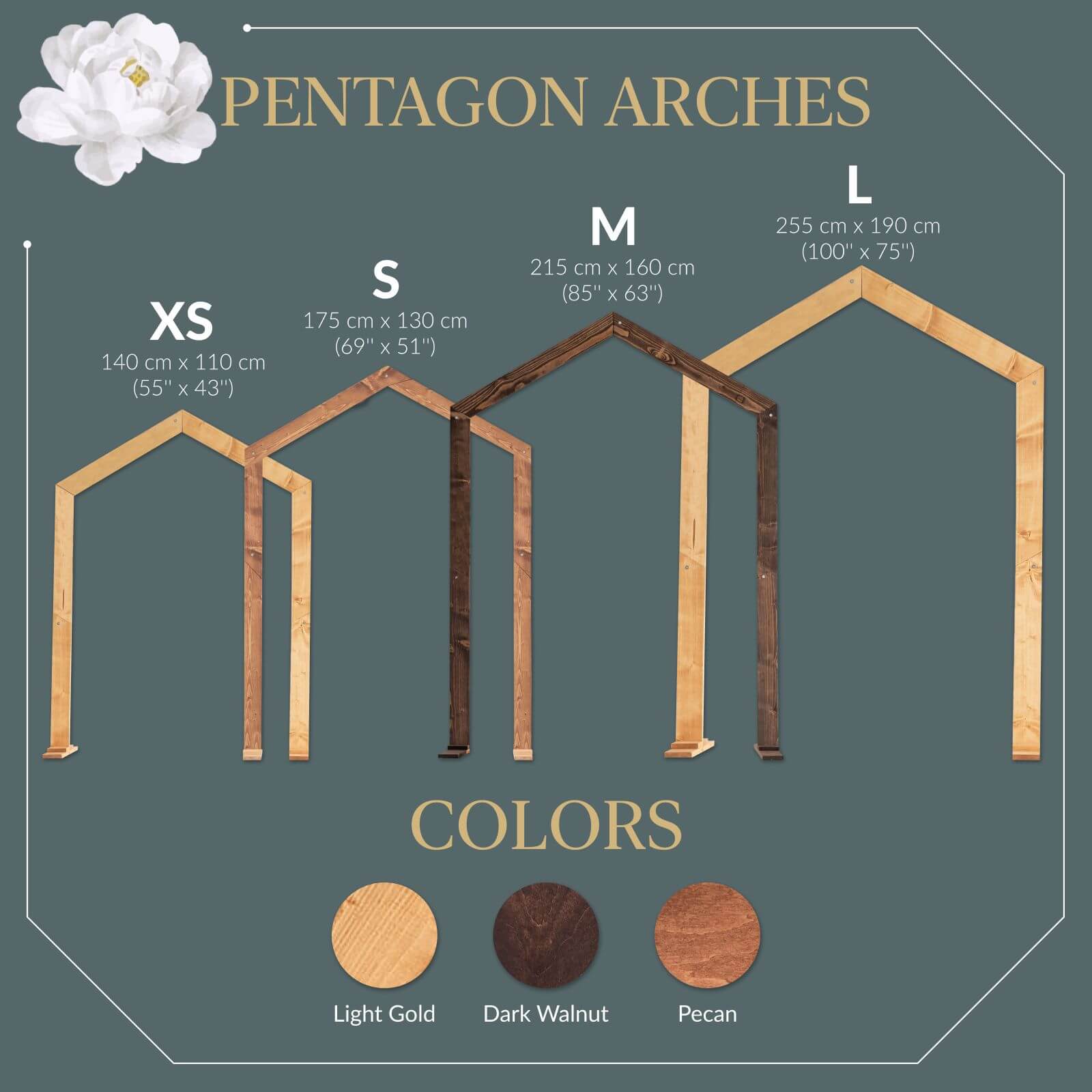 Pentagon Wedding Arch for Ceremony Decor - Eco-Friendly Wood