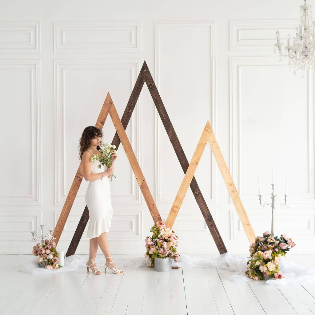 Geometric Triangle Wedding Arch – Modern Ceremony Backdrop