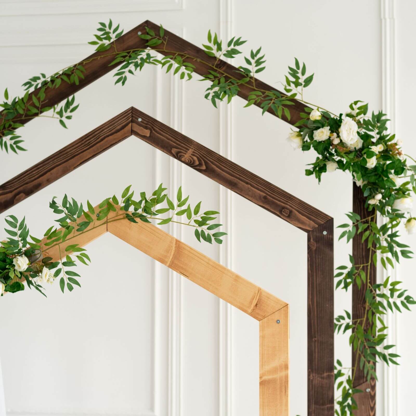 Pentagon Wedding Arch for Ceremony Decor - Eco-Friendly Wood