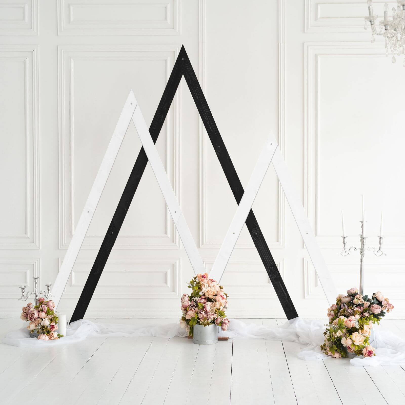 Geometric Triangle Wedding Arch – Modern Ceremony Backdrop