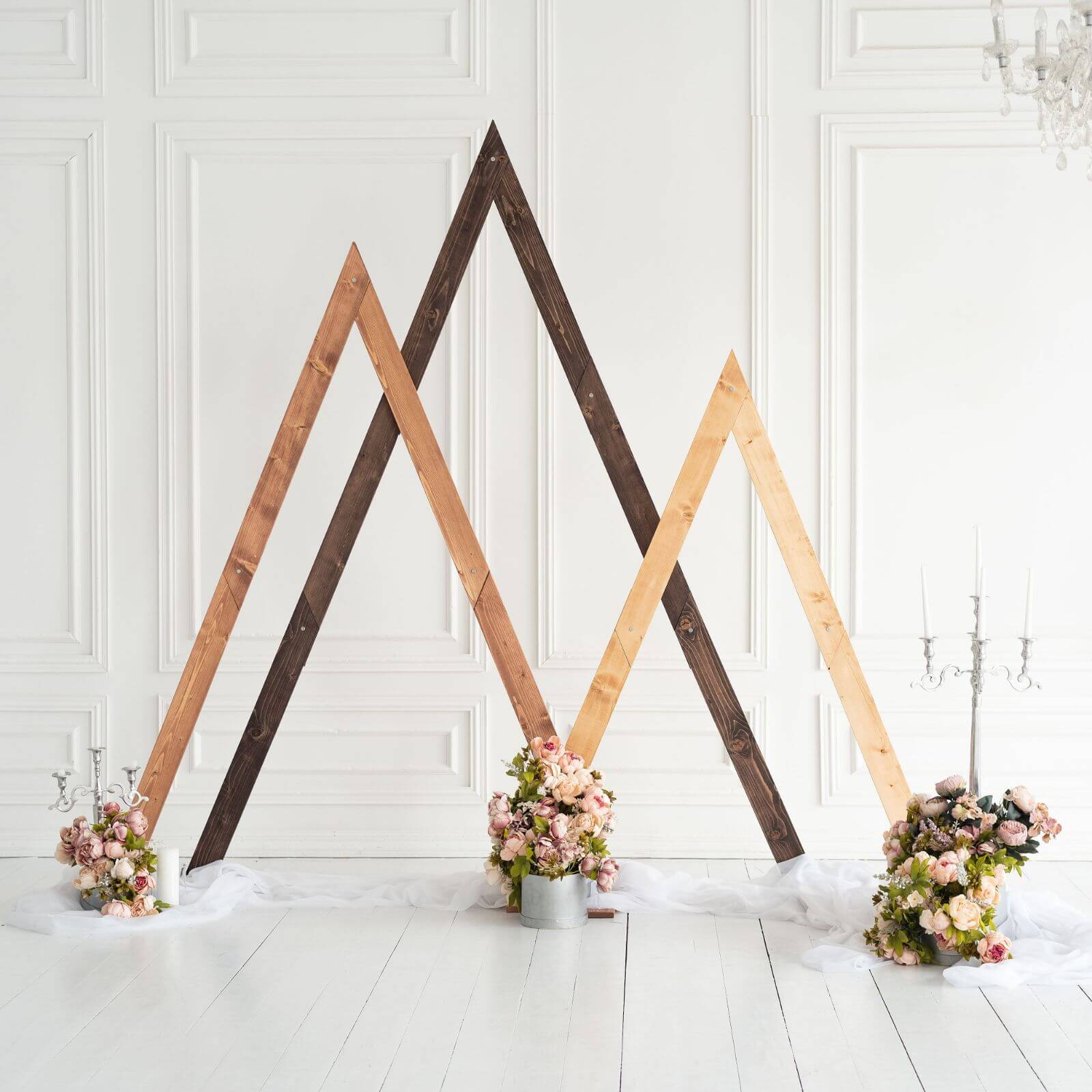 Geometric Triangle Wedding Arch – Modern Ceremony Backdrop