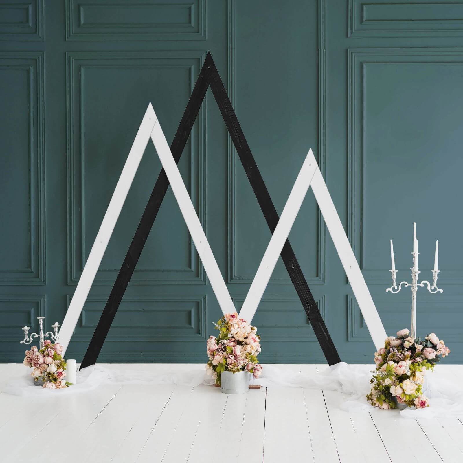 Geometric Triangle Wedding Arch – Modern Ceremony Backdrop