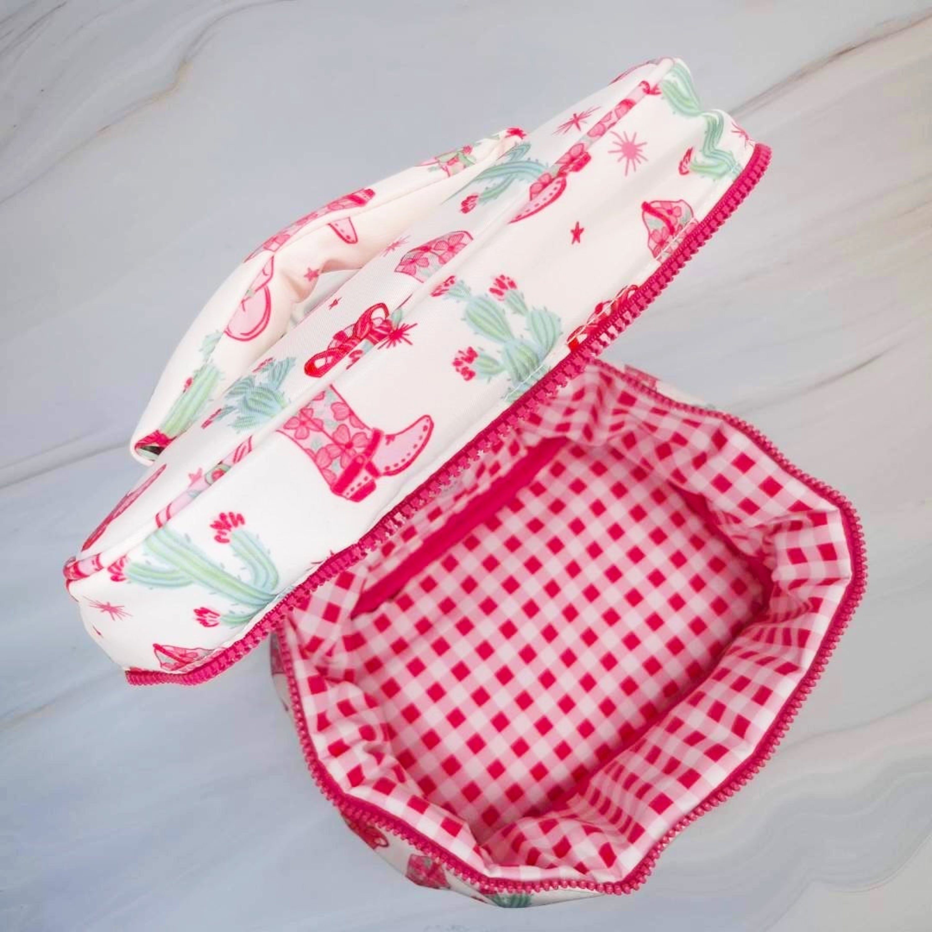 Western Whimsy Travel Cosmetic Case With Handle