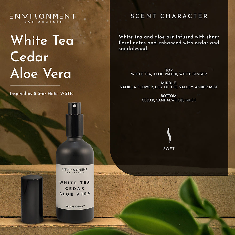 White Tea Cedar Aloe Vera Room Spray Refreshing Hotel Scent