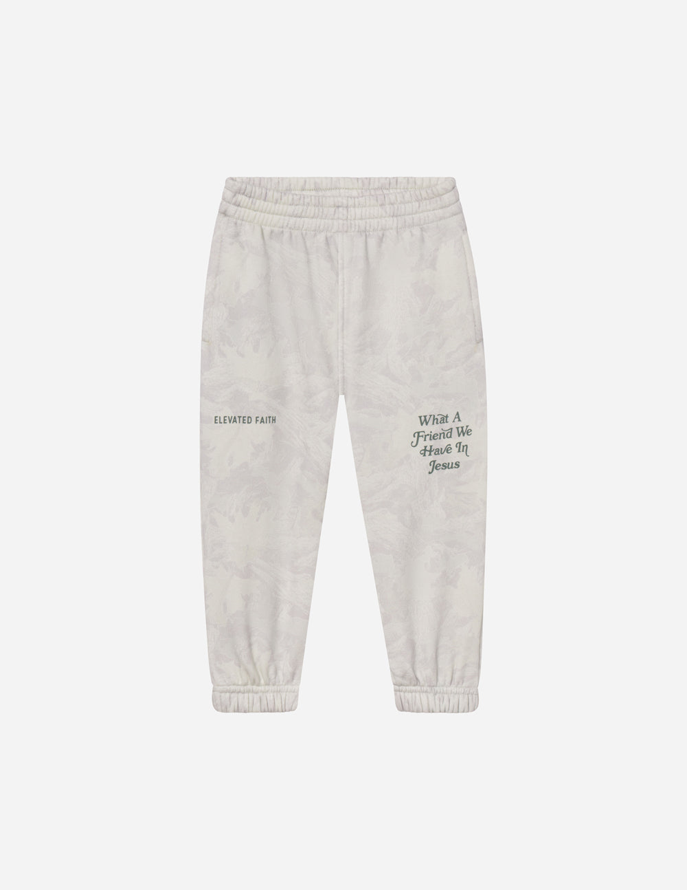 Kids Camo Sweatpants in Grey and White, Relaxed Fit Knit Joggers