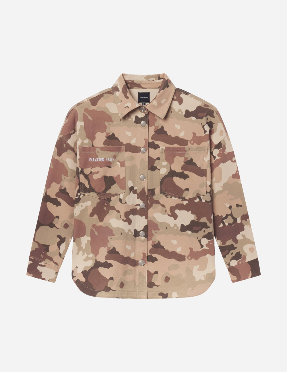 What a Friend in Jesus Camo Shacket - Oversized Cotton Button-Down
