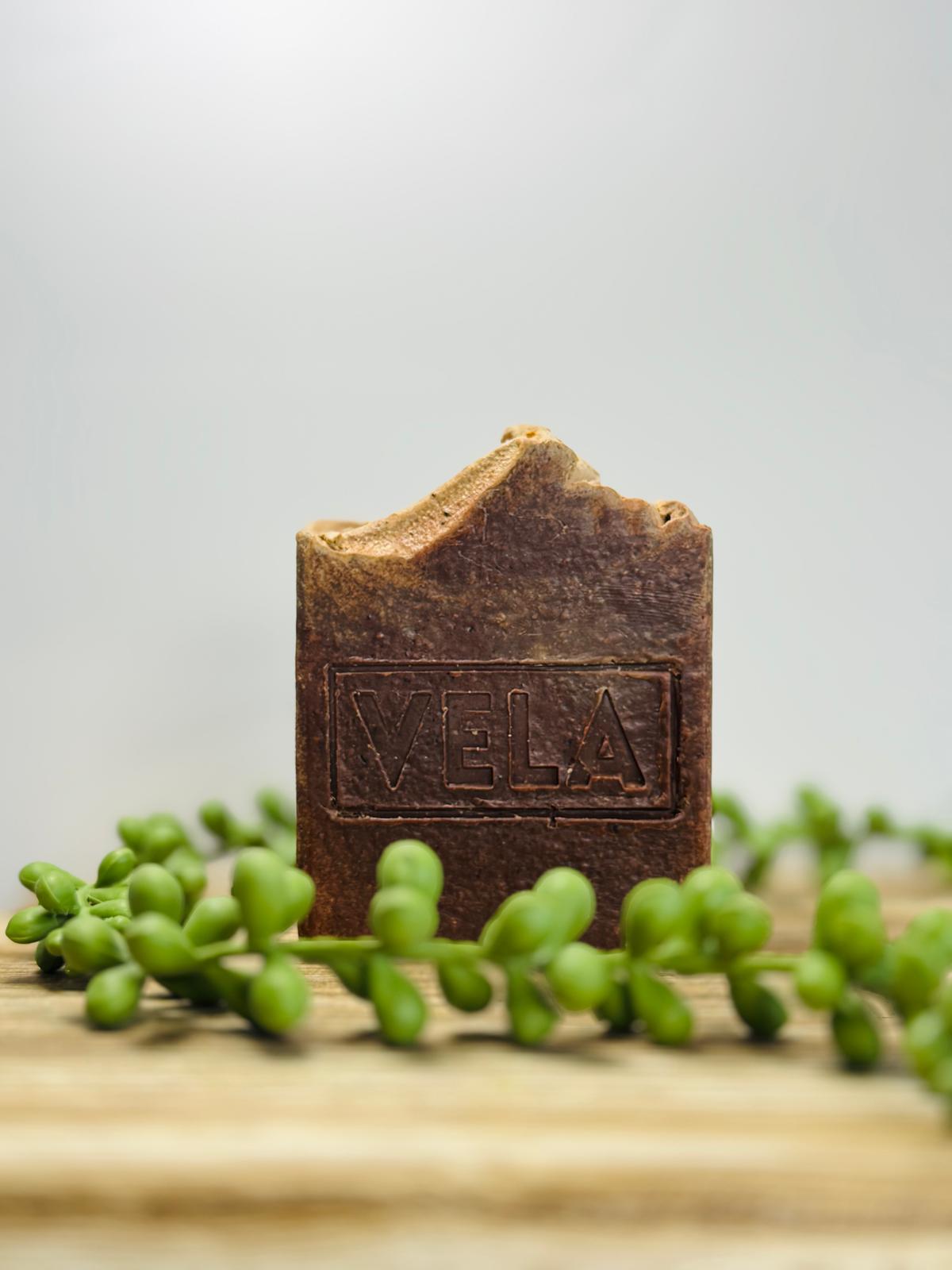 Minimalist brown Coffee Espresso exfoliating soap bar.