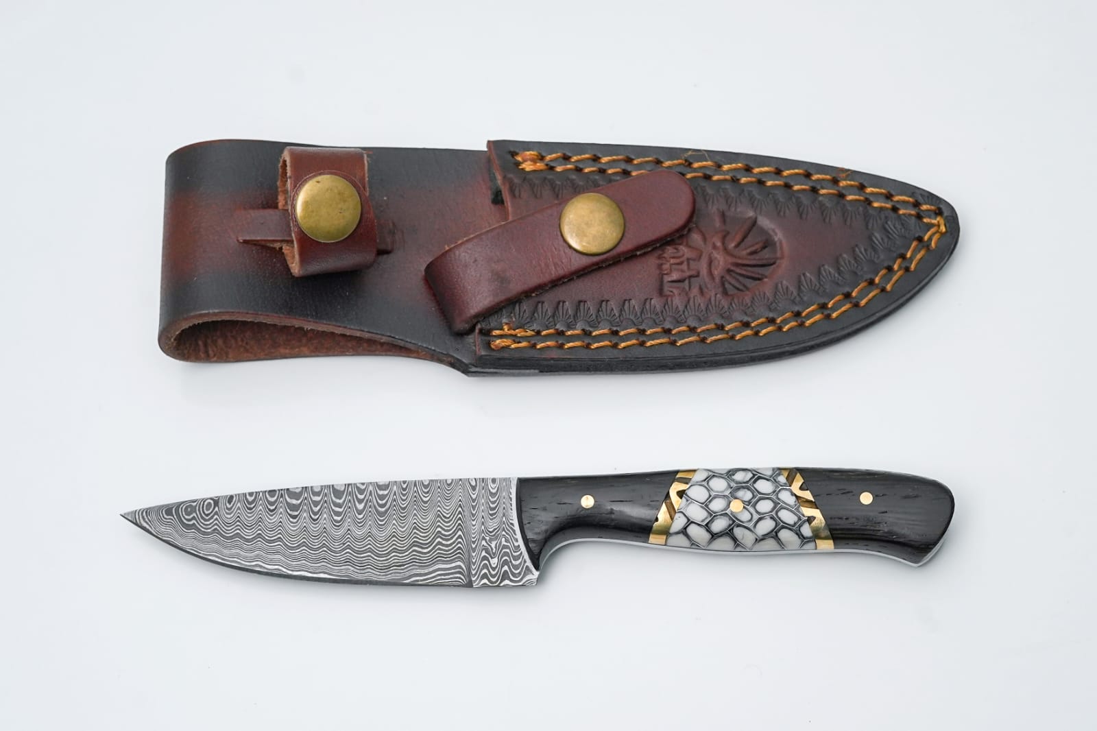 HexForge Damascus Steel Utility Knife - Rugged EDC Blade