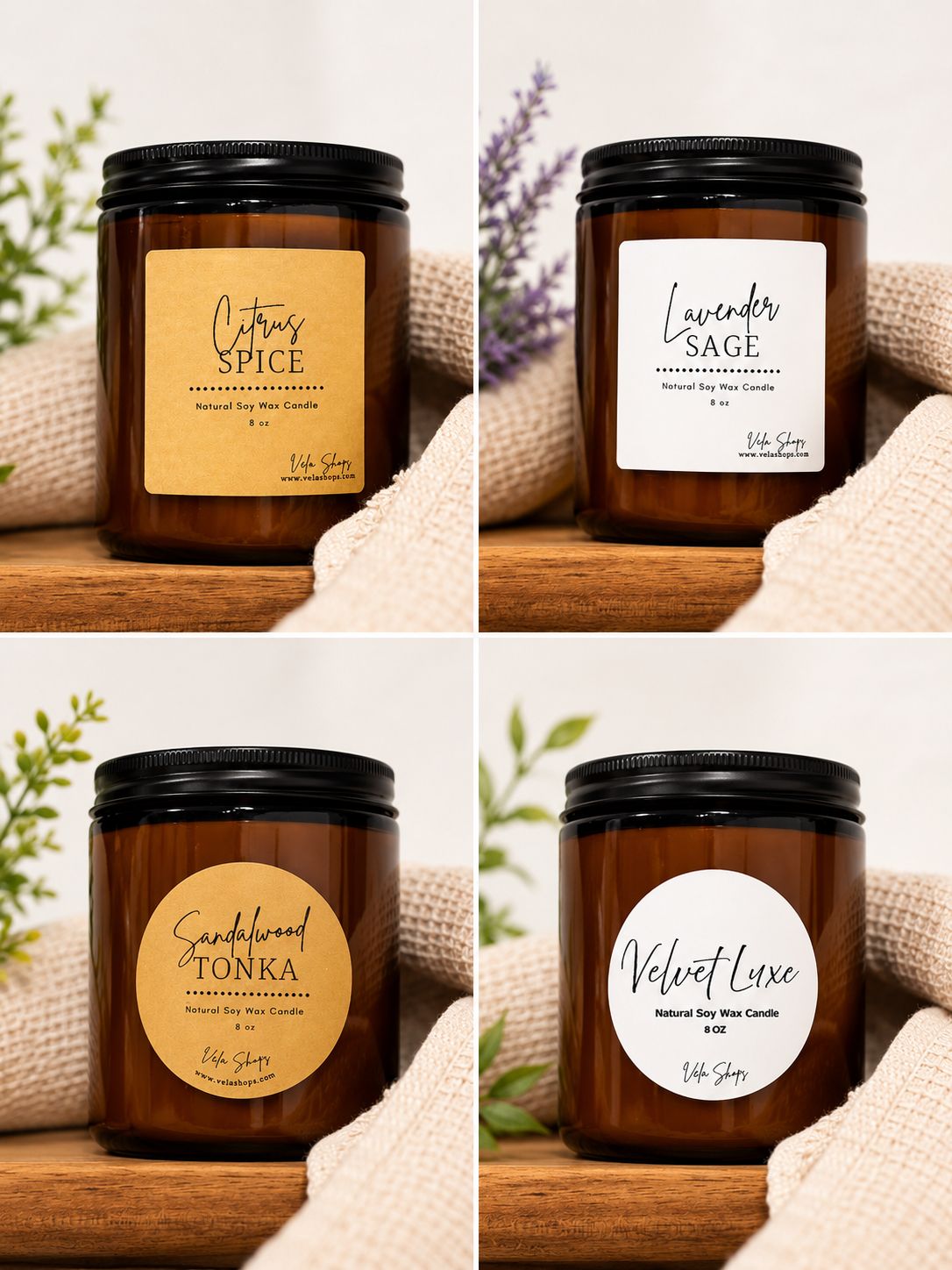 Custom Soy Wax Candle Bundle – Choose Your Scents & Sizes