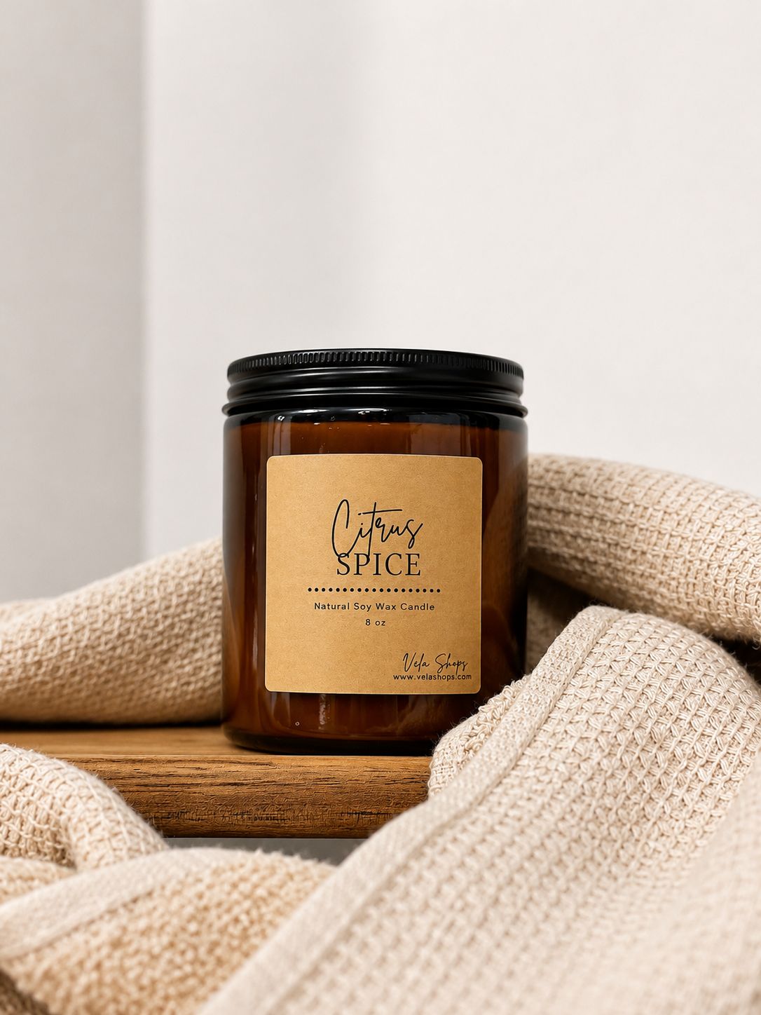 Citrus Spice Soy Wax Candle - 8 oz Refreshing Home Fragrance