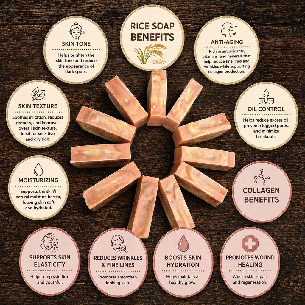 Rice Soap - Rose Water - Best for Acne, Cleansing
