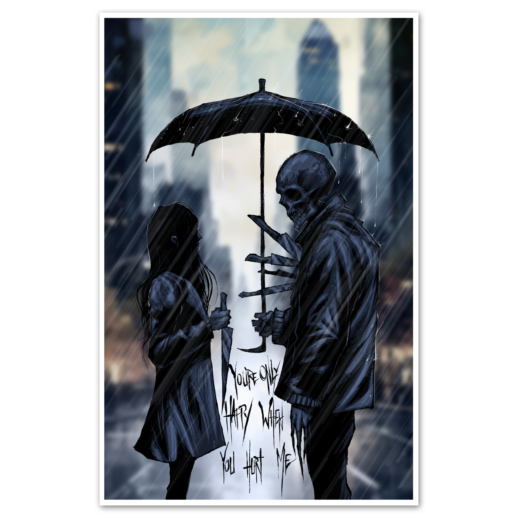 A stylized 11x17 art print with the text When You're Happy on durable white cardstock.