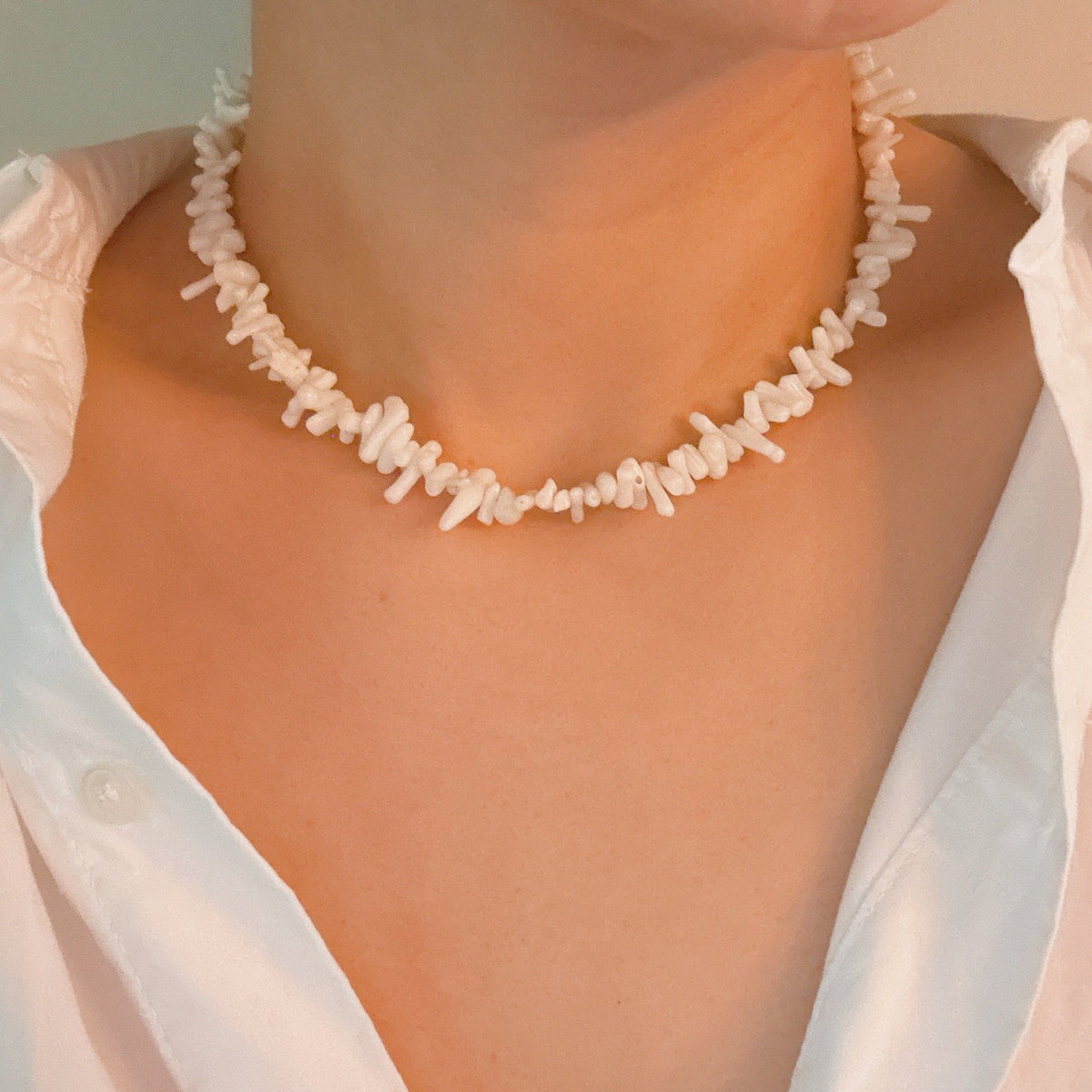White Sands Coral Reef Necklace Gold-Plated Coastal Jewelry