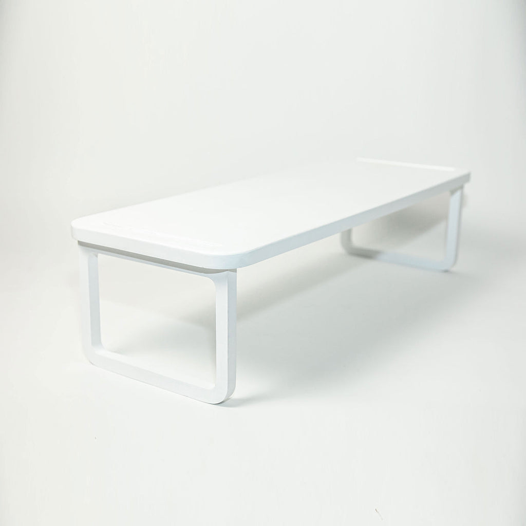 White Wooden Shoe Shelf Minimalist Stackable Storage Organizer - Image 3