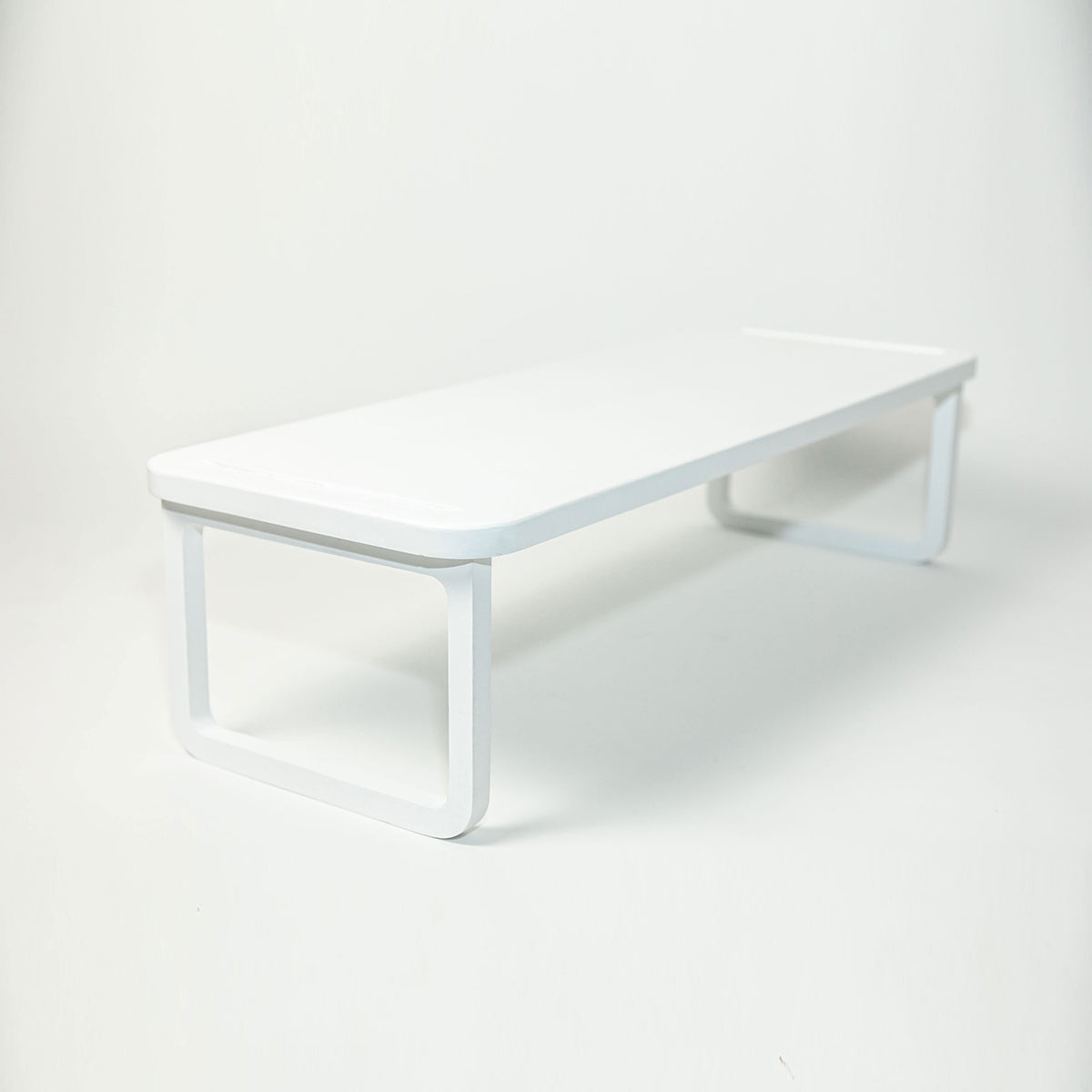 White Wooden Shoe Shelf Minimalist Stackable Storage Organizer - Image 3