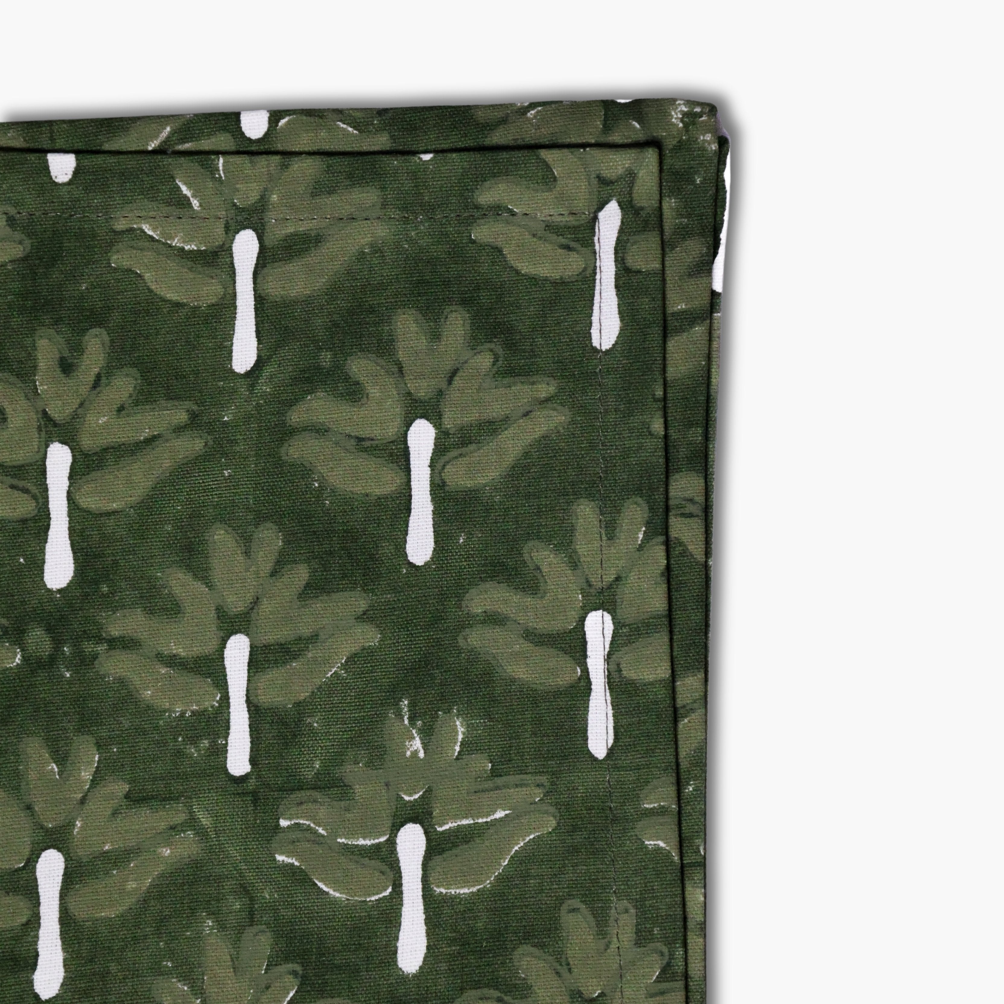 Zeenat Cotton Table Napkins in Chive Green, Set of 2