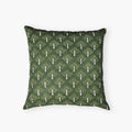 Zeenat chive green and white geometric linen throw pillow cover