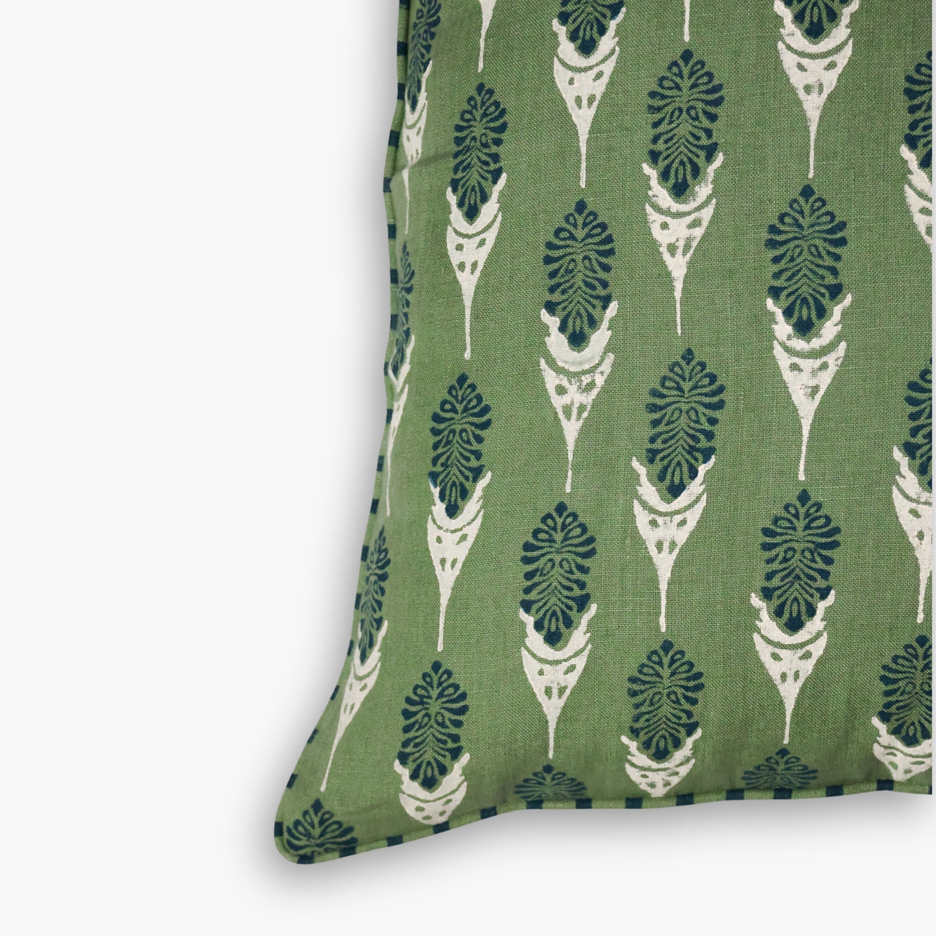 Bahaar Throw Pillow Cover in Oil Green