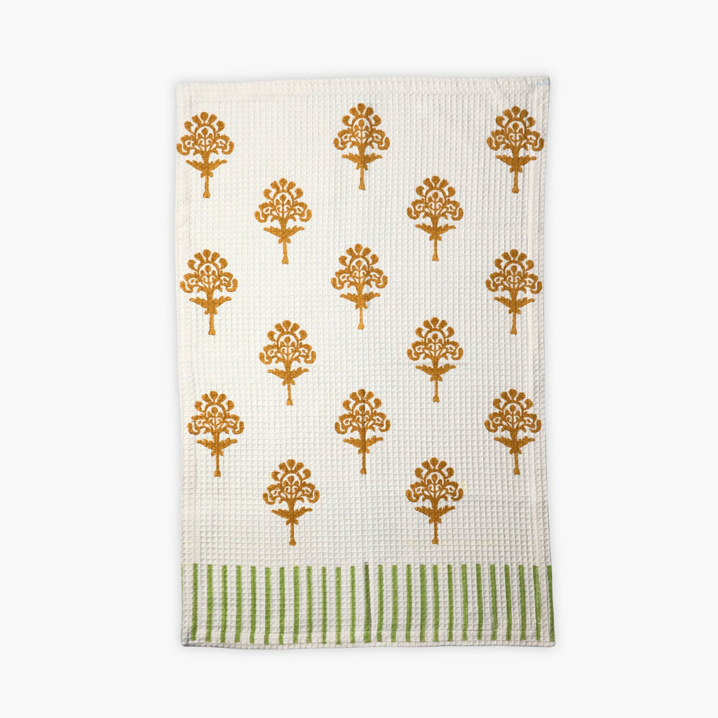 Harmony Organic Cotton Waffle Kitchen Towel in Tawny Orange