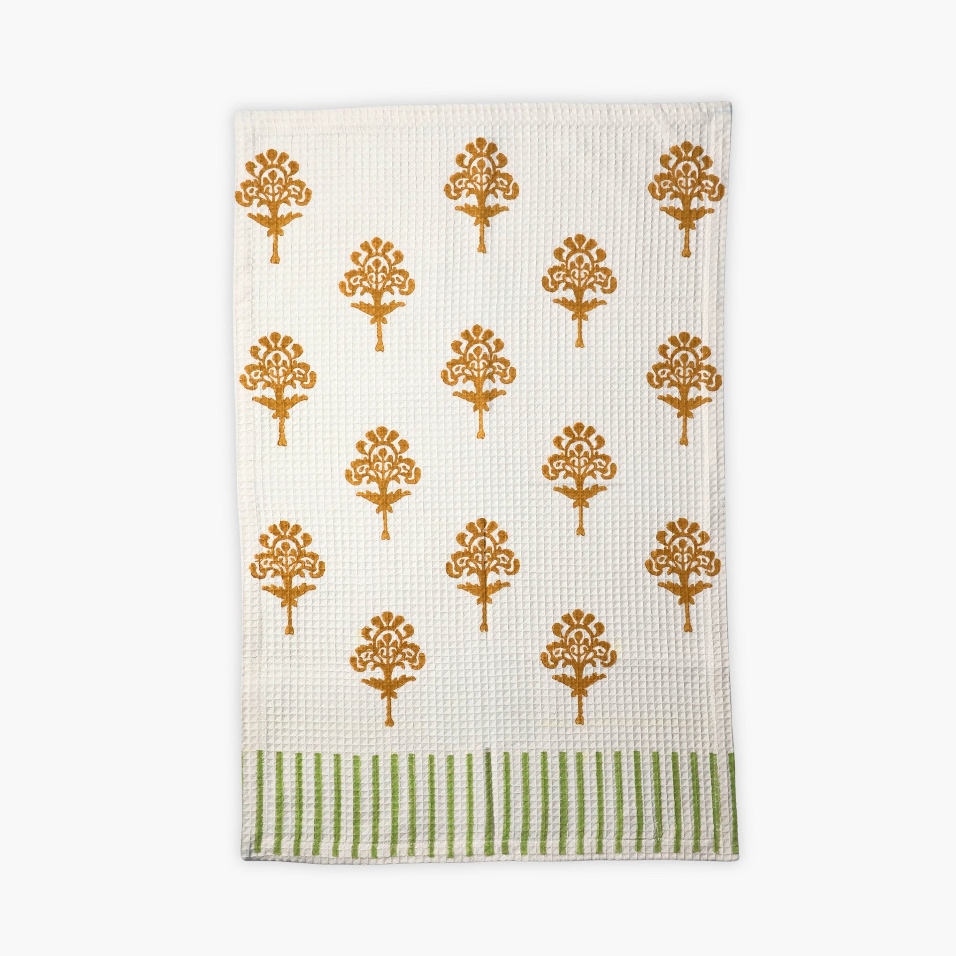 Harmony Organic Cotton Waffle Kitchen Towel in Tawny Orange