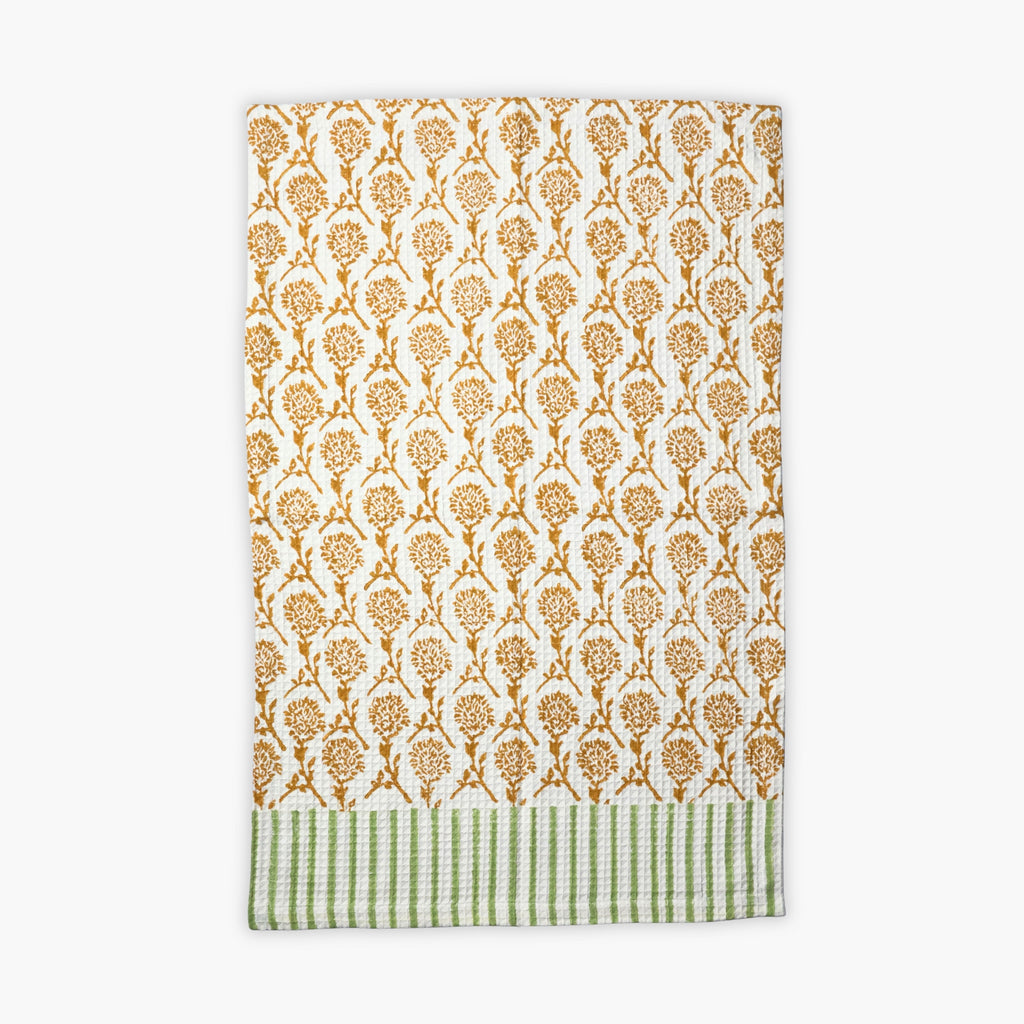 Nikhar Organic Cotton Waffle Kitchen Towel in Tawny Orange
