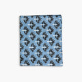 Steel Blue linen table runner with semal flower hand-block print