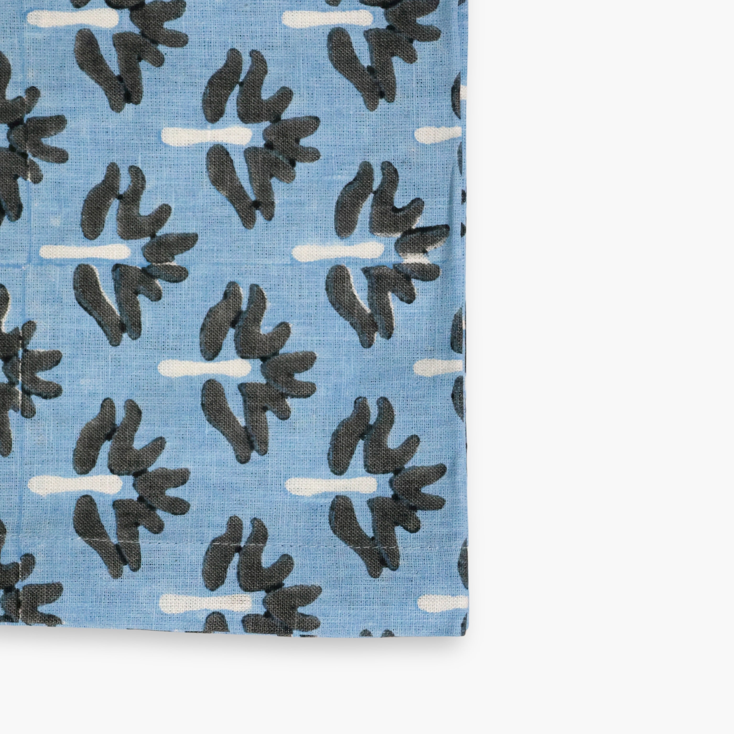 Zeenat Linen Table Runner in Serene Steel Blue