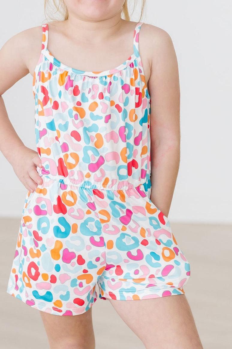 Wild Child Strappy Play Romper Multi-Color Print - Image 3