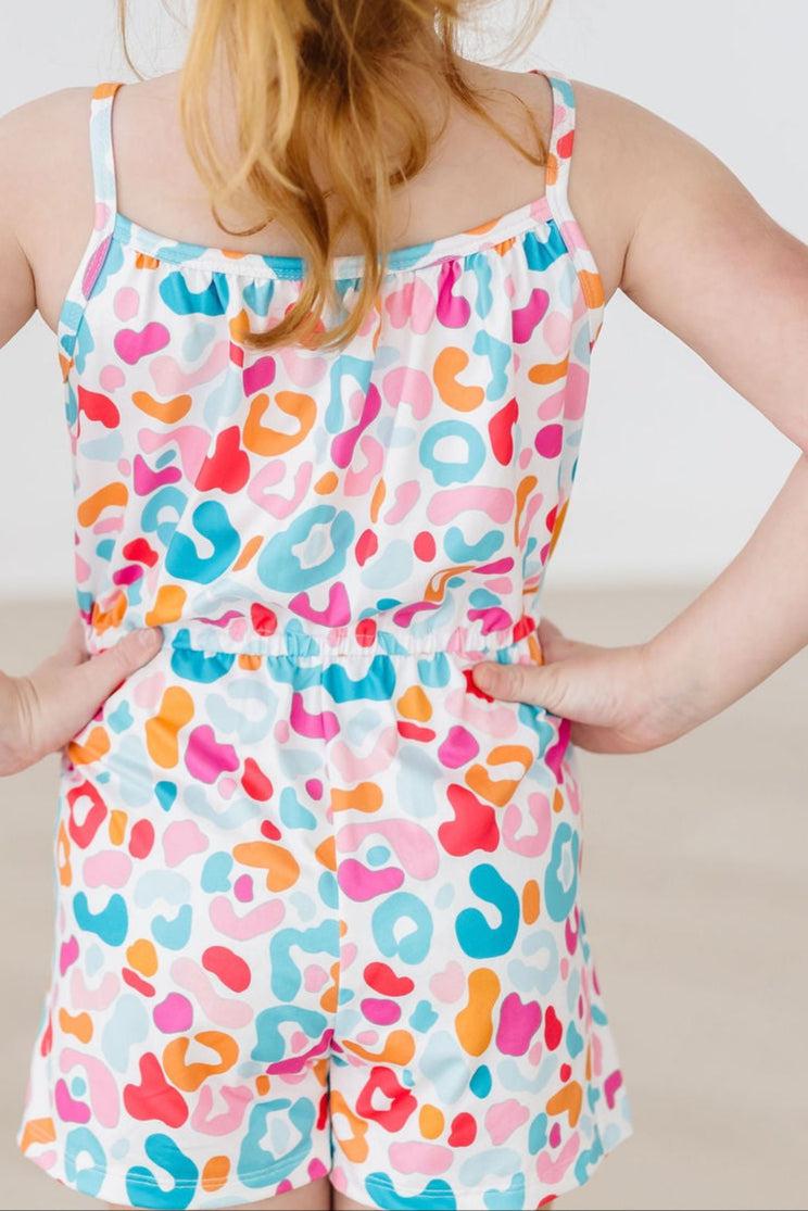 Wild Child Strappy Play Romper Multi-Color Print - Image 4