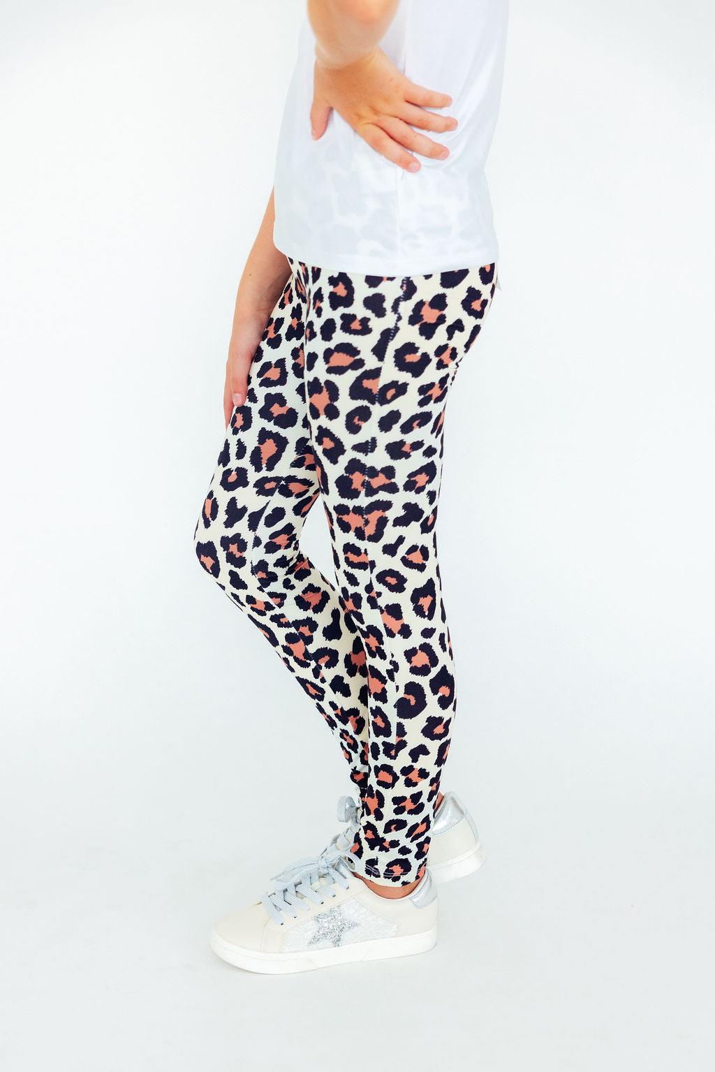 Wild One Leopard Print High Waisted Leggings for Girls - Image 2