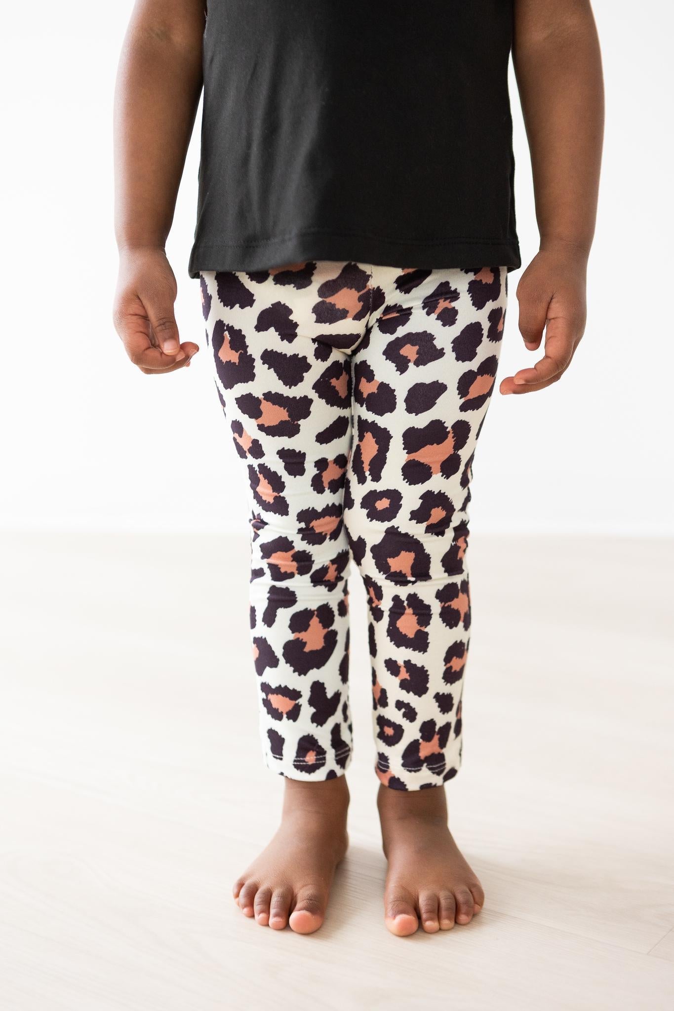 Wild One Leopard Print High Waisted Leggings for Girls - Image 3