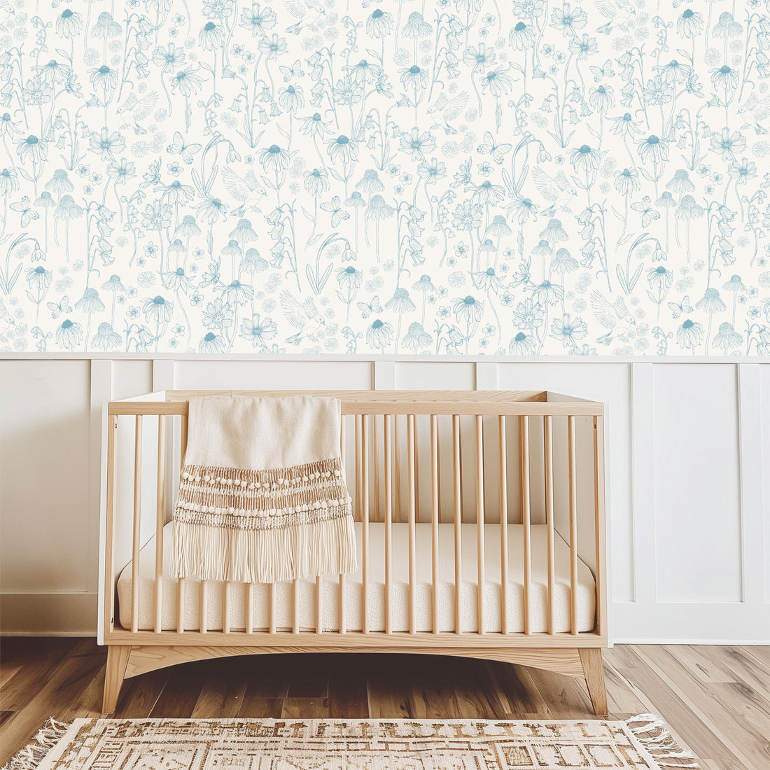 Melody Floral Wallpaper: Romantic Vintage Botanical Wall Art
