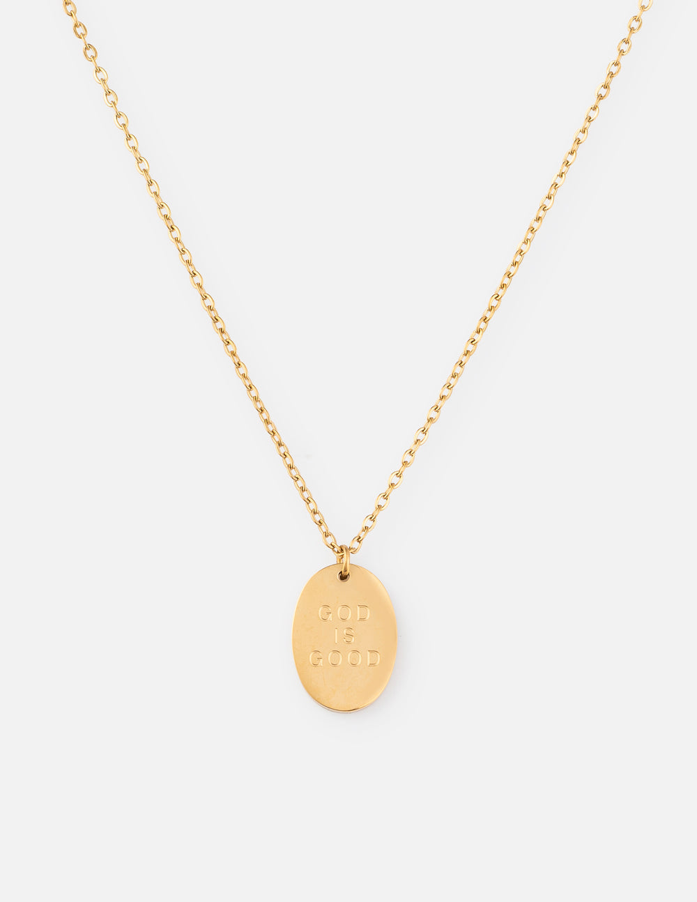 Wildflower Oval Link Necklace in Gold, Minimalist Bohemian Jewelry