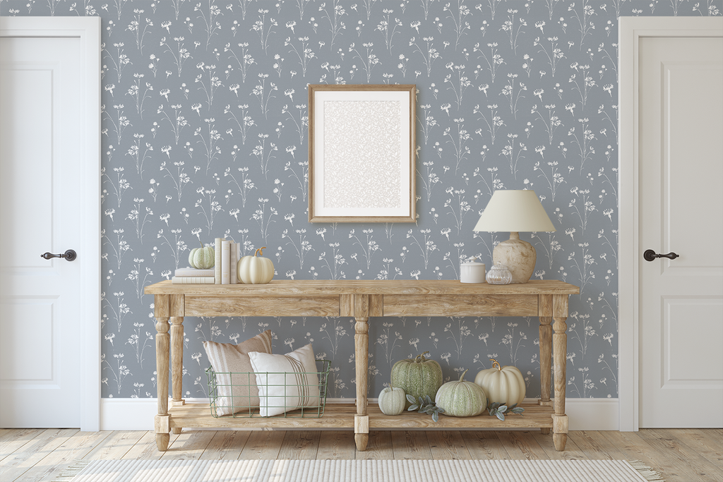 Madison Floral Dusty-Rose and White Removable Wallpaper