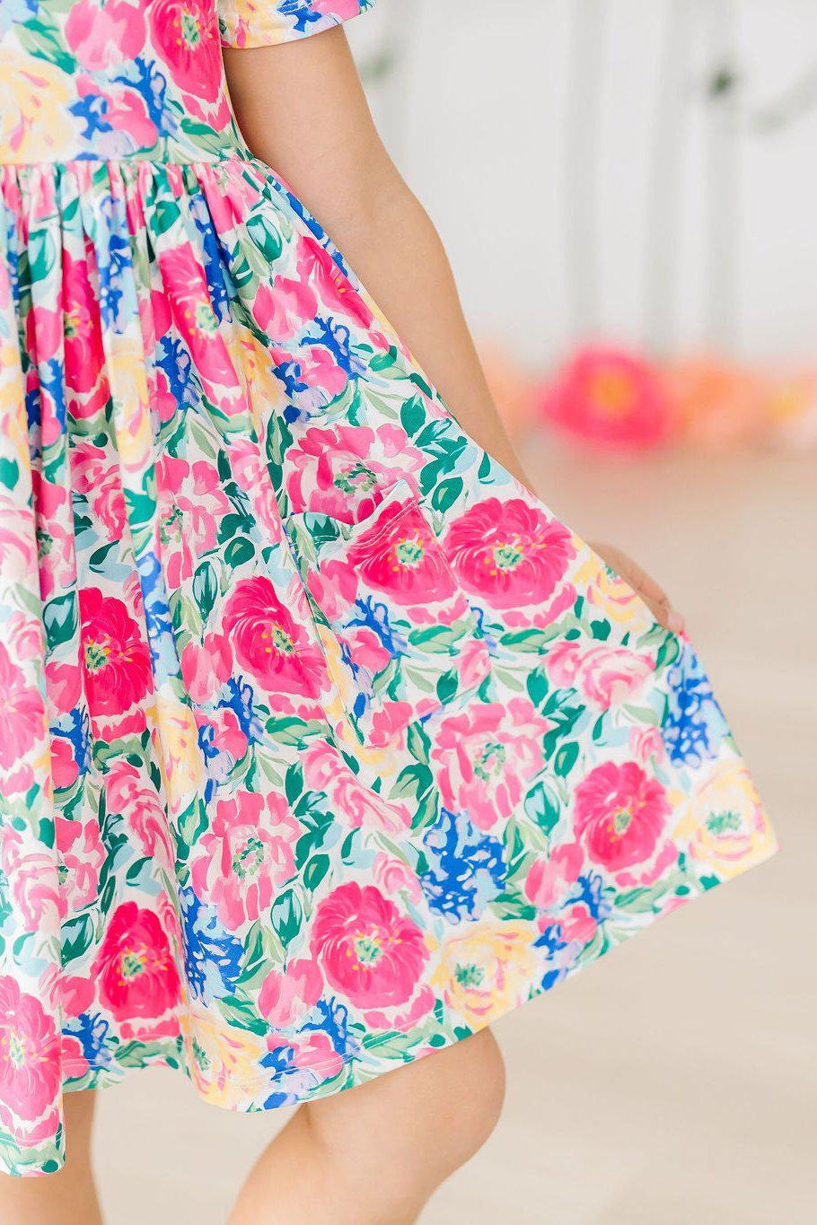 Wildflower Wishes Short Sleeve Pocket Twirl Dress for Girls - Image 5